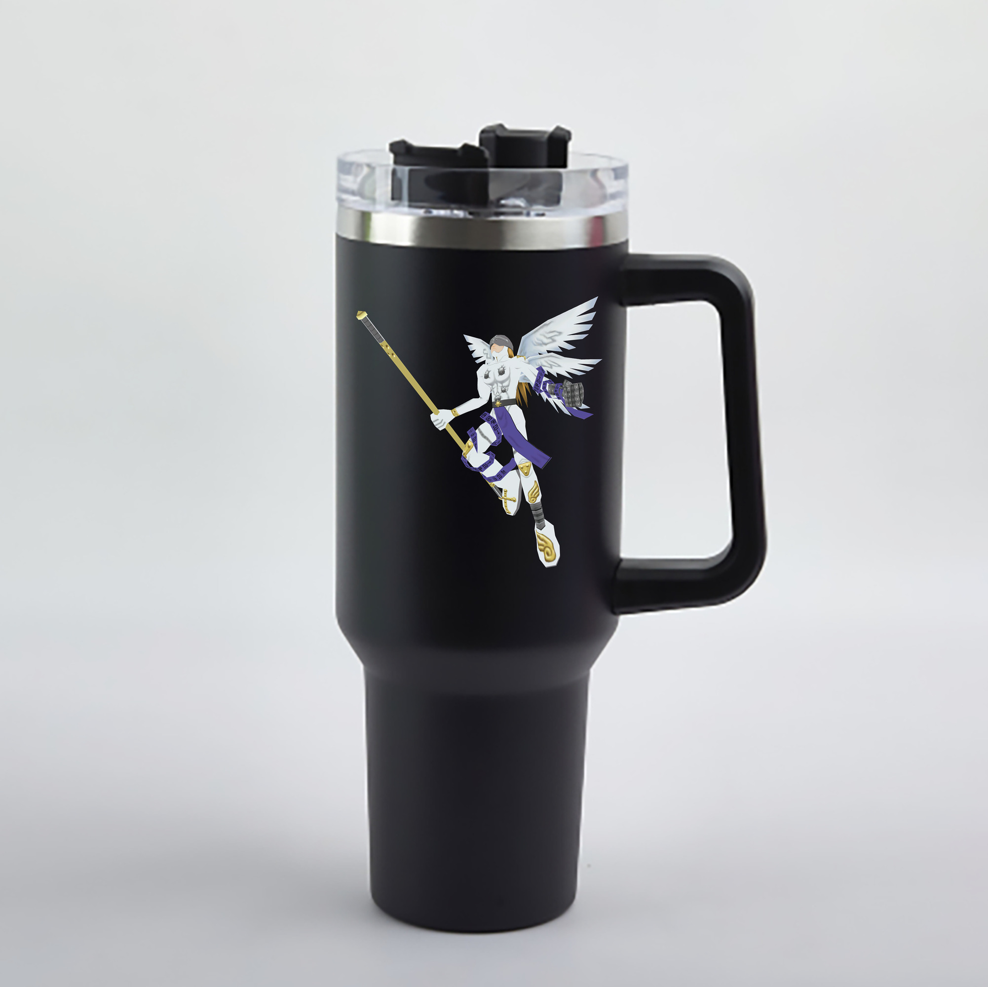 （画像用） Digimon デジタルモンスター/デジモン 1200mL車用タンブラー - クリスタルステッカー（プラスチックストロー付き）