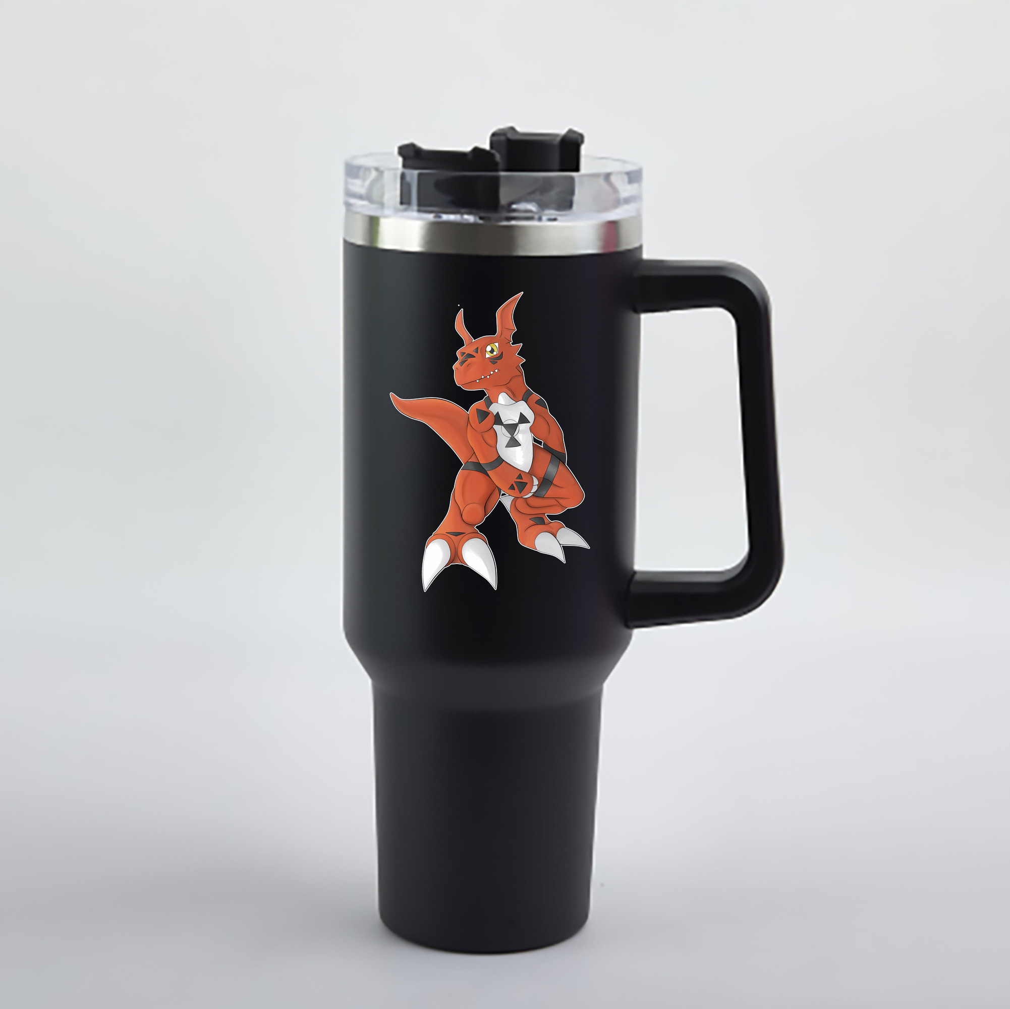 （画像用） Digimon デジタルモンスター/デジモン 1200mL車用タンブラー - クリスタルステッカー（プラスチックストロー付き）