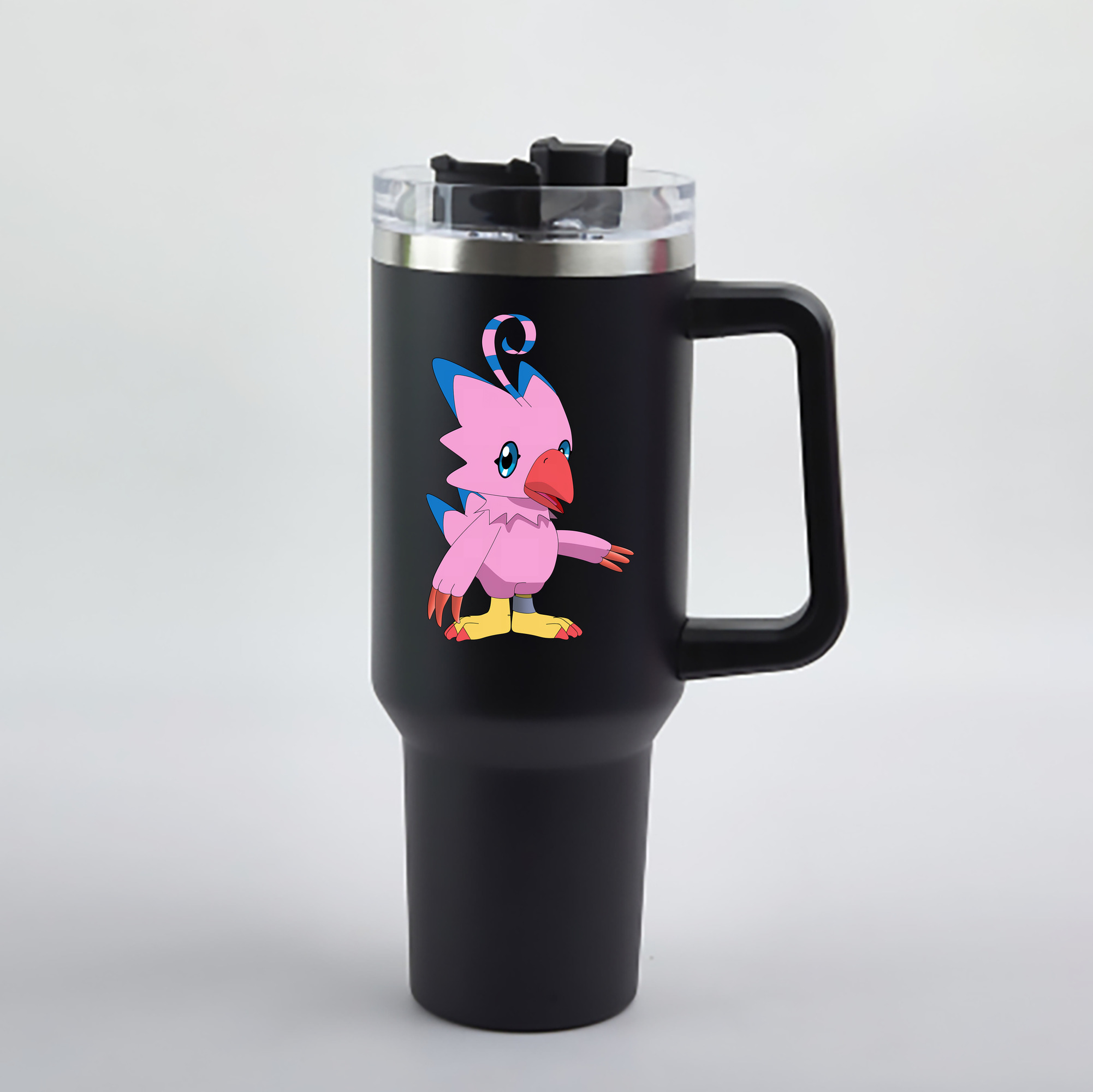 （画像用） Digimon デジタルモンスター/デジモン 1200mL車用タンブラー - クリスタルステッカー（プラスチックストロー付き）