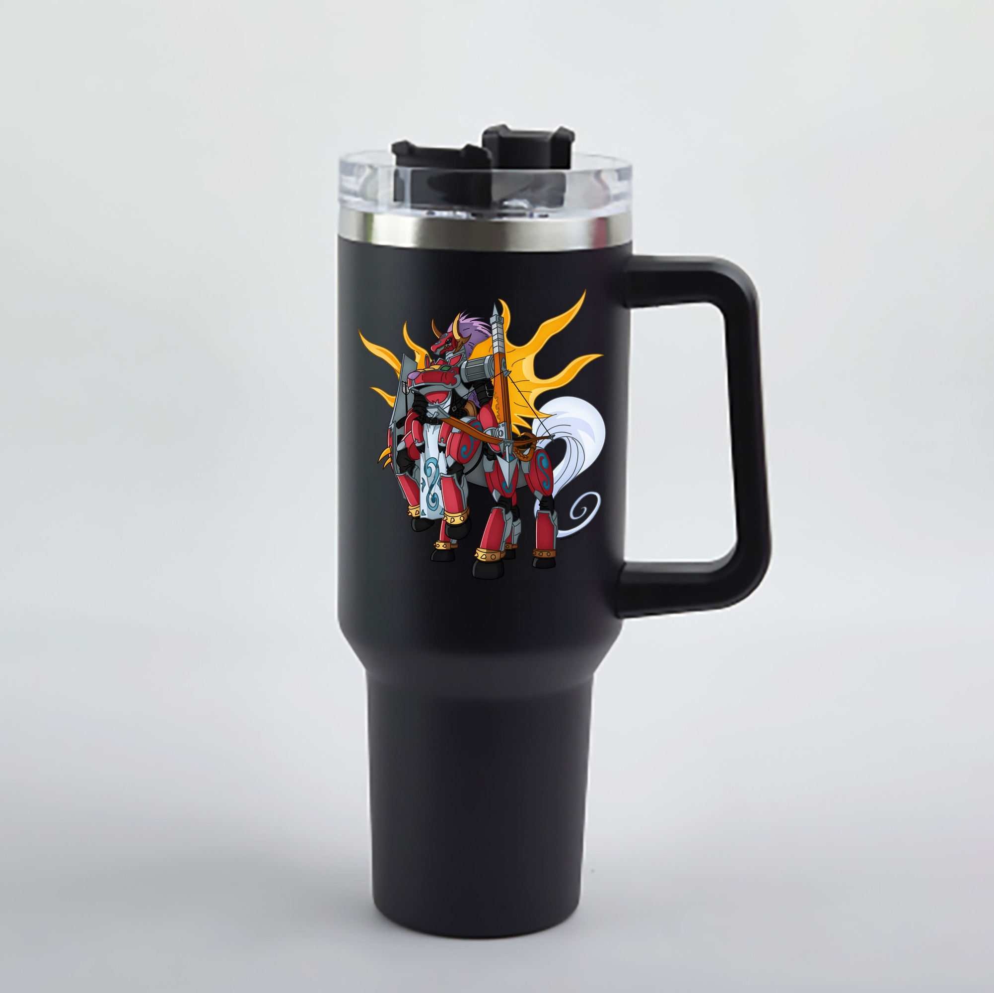 （画像用） Digimon デジタルモンスター/デジモン 1200mL車用タンブラー - クリスタルステッカー（プラスチックストロー付き）