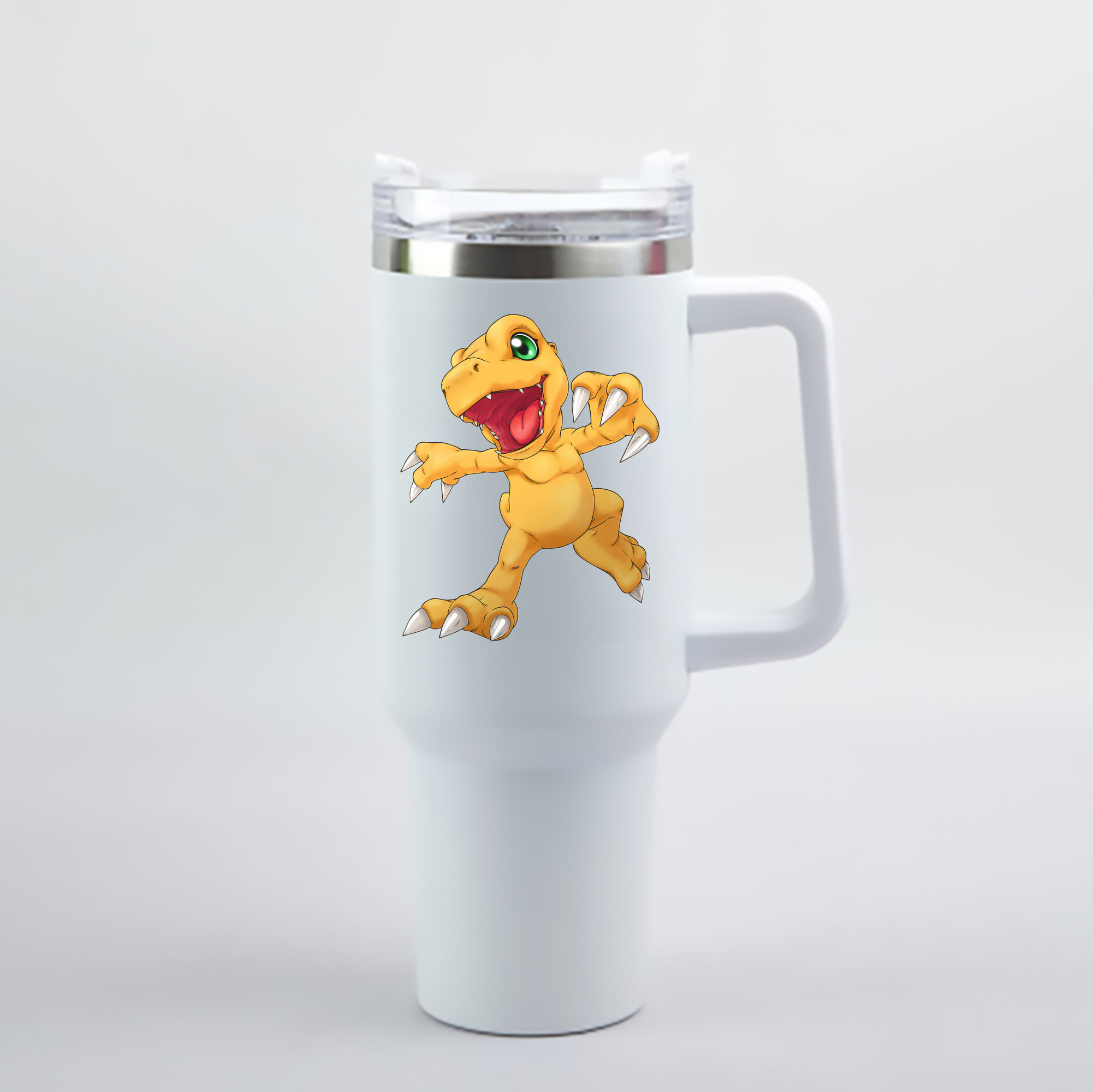 （画像用） Digimon デジタルモンスター/デジモン 1200mL車用タンブラー - クリスタルステッカー（プラスチックストロー付き）
