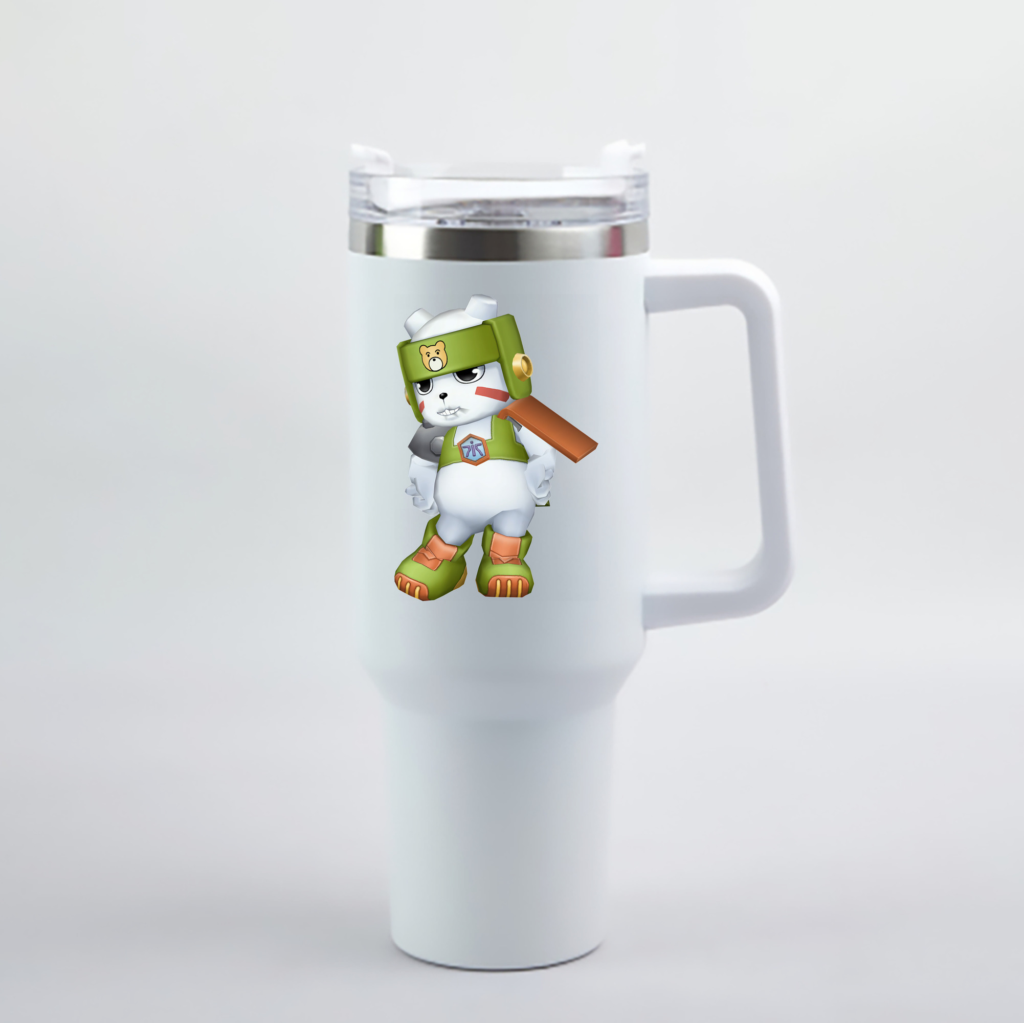 （画像用） Digimon デジタルモンスター/デジモン 1200mL車用タンブラー - クリスタルステッカー（プラスチックストロー付き）