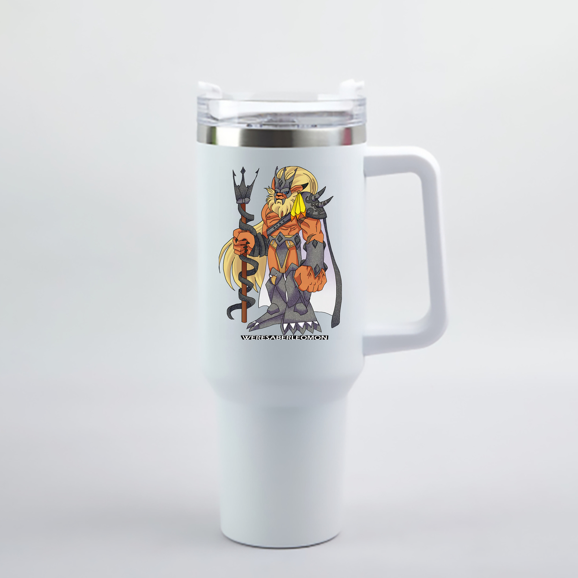 （画像用） Digimon デジタルモンスター/デジモン 1200mL車用タンブラー - クリスタルステッカー（プラスチックストロー付き）
