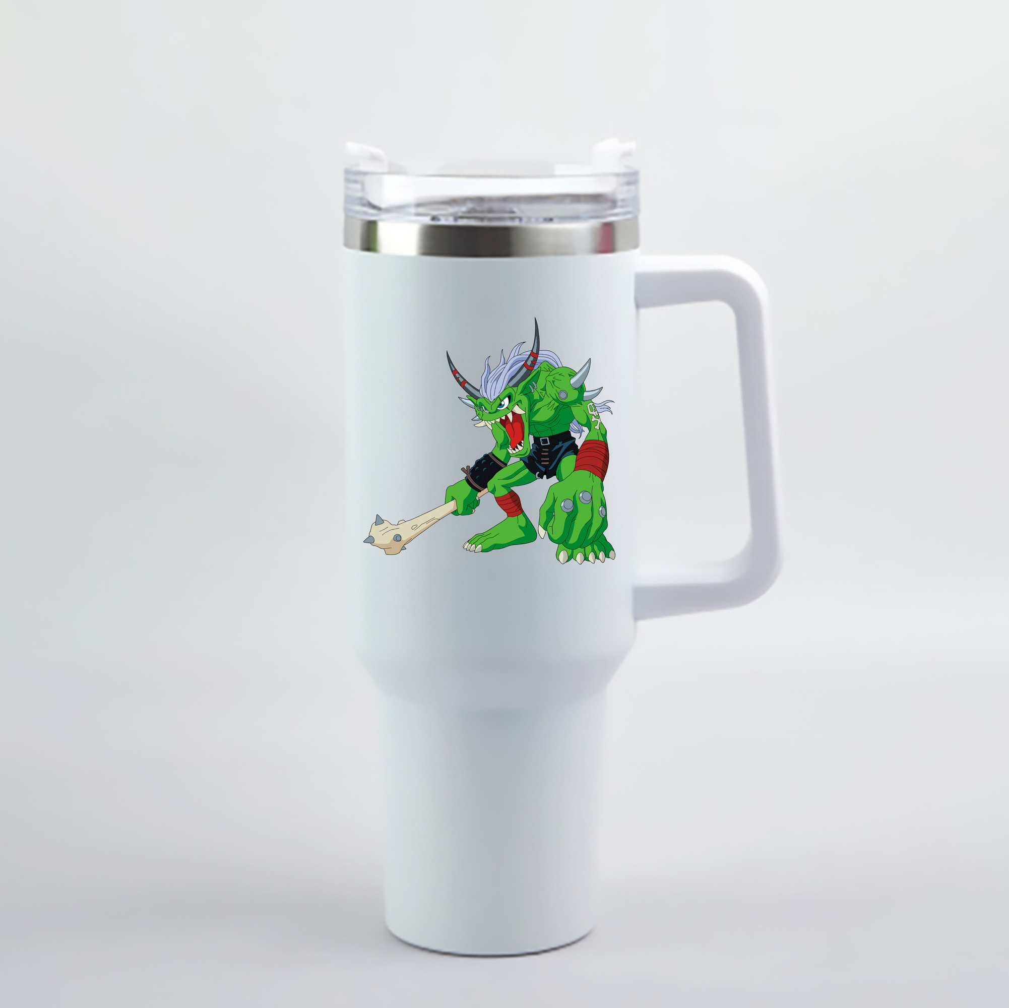 （画像用） Digimon デジタルモンスター/デジモン 1200mL車用タンブラー - クリスタルステッカー（プラスチックストロー付き）
