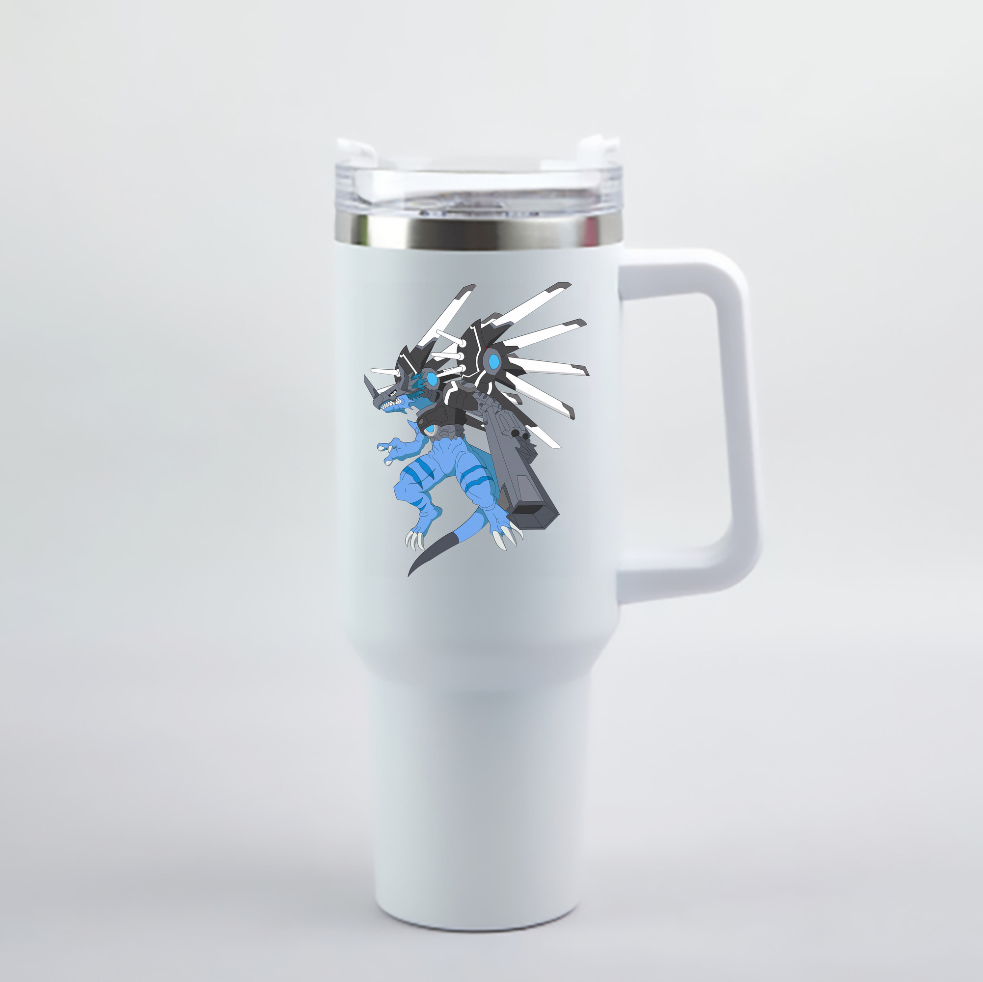 （画像用） Digimon デジタルモンスター/デジモン 1200mL車用タンブラー - クリスタルステッカー（プラスチックストロー付き）