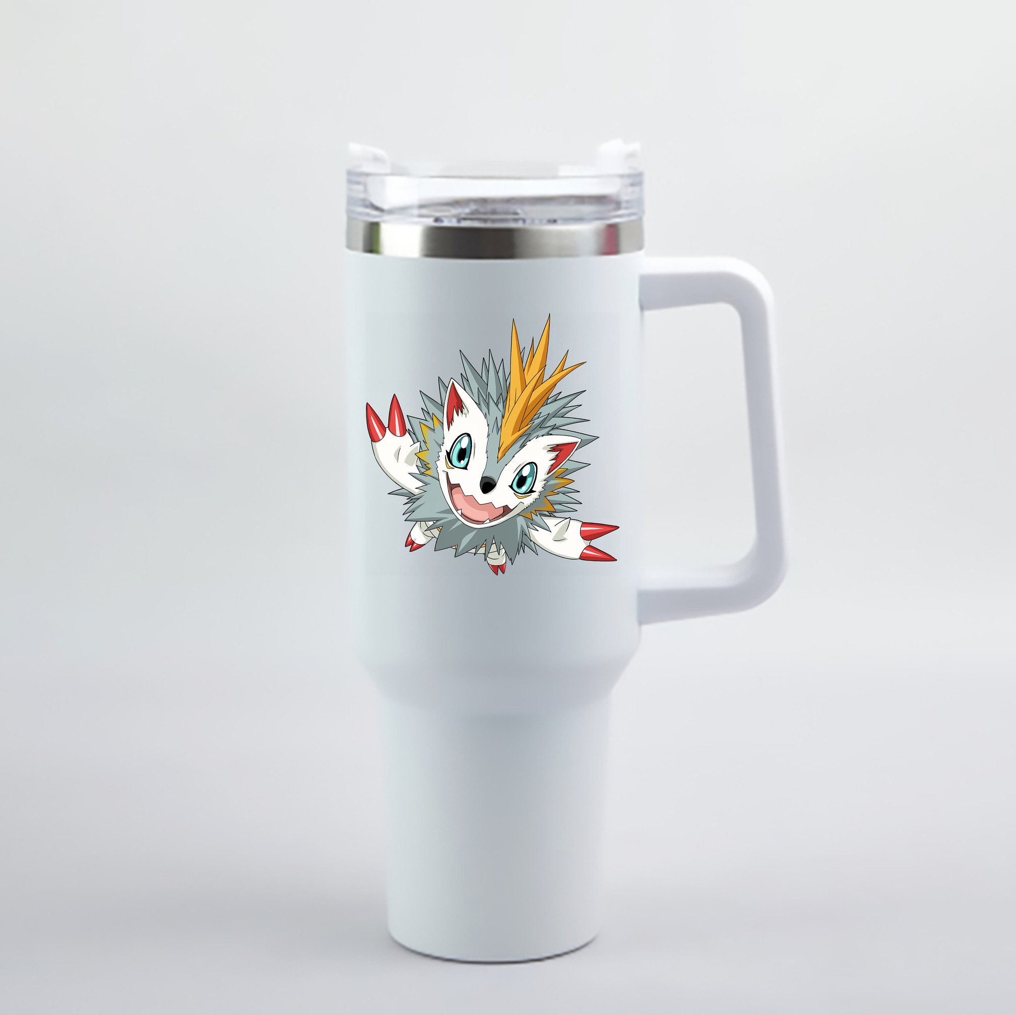 （画像用） Digimon デジタルモンスター/デジモン 1200mL車用タンブラー - クリスタルステッカー（プラスチックストロー付き）