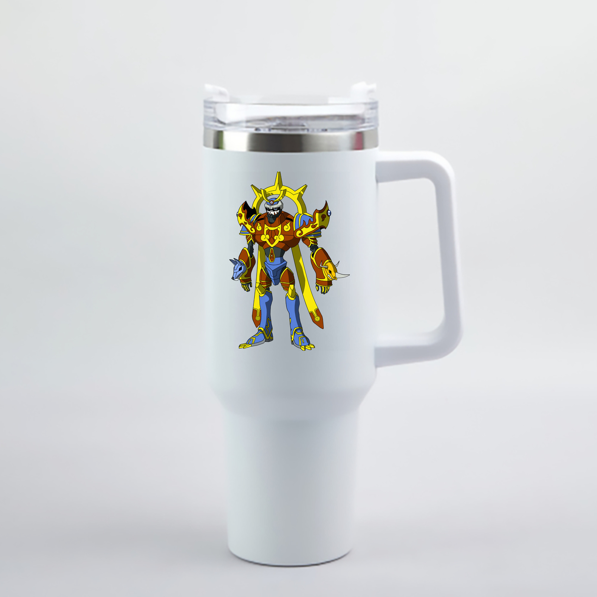 （画像用） Digimon デジタルモンスター/デジモン 1200mL車用タンブラー - クリスタルステッカー（プラスチックストロー付き）