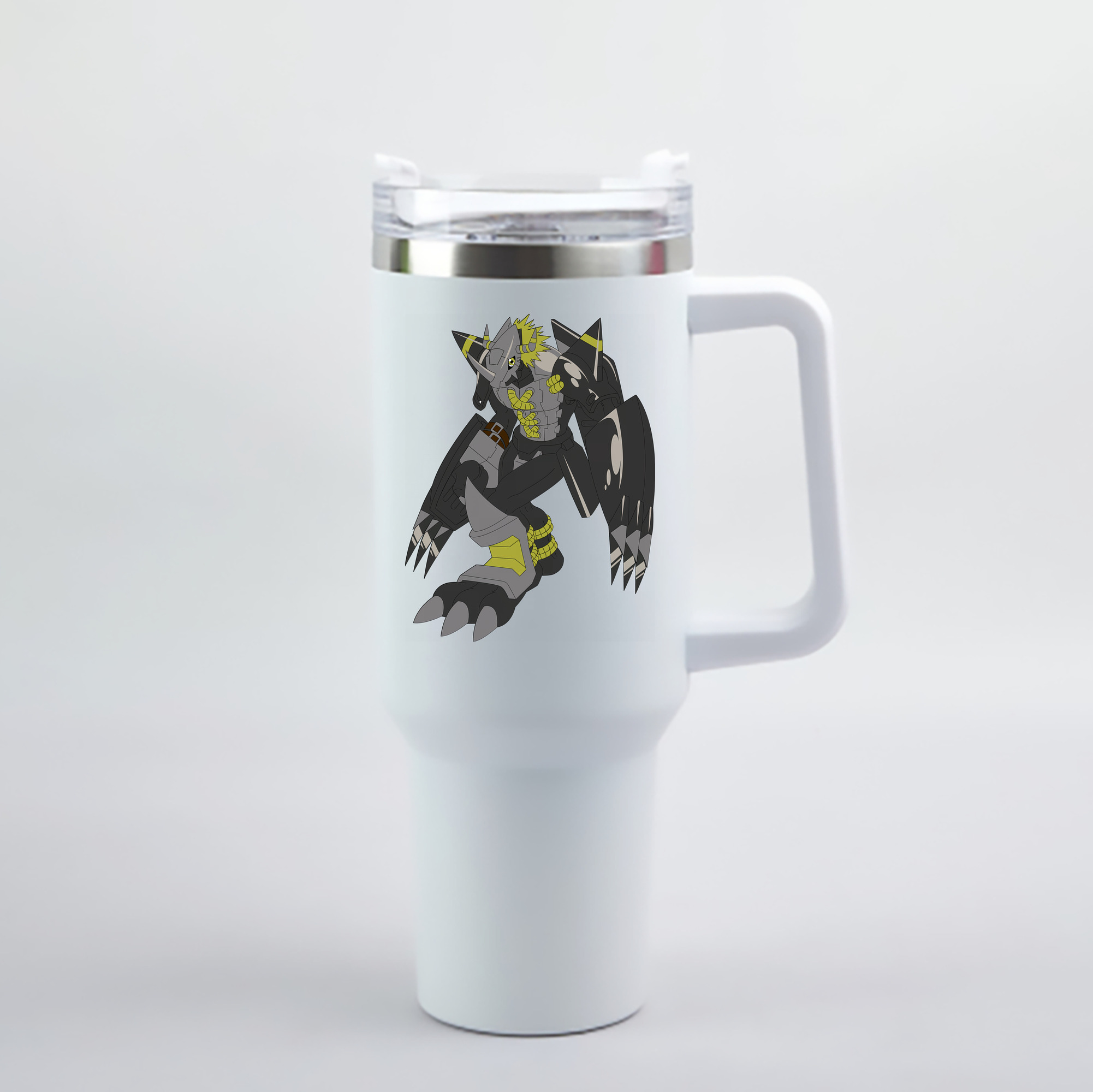 （画像用） Digimon デジタルモンスター/デジモン 1200mL車用タンブラー - クリスタルステッカー（プラスチックストロー付き）