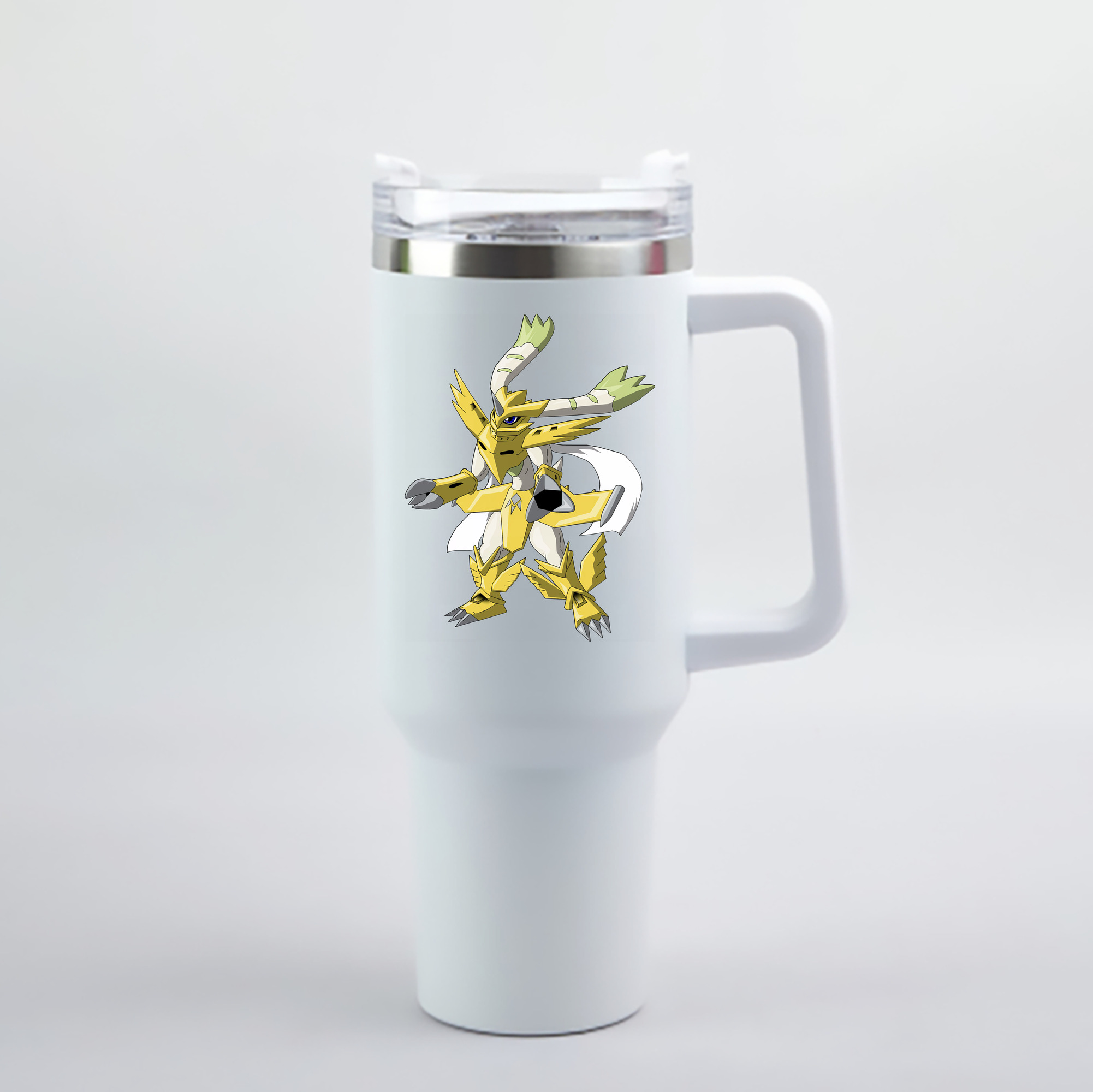 （画像用） Digimon デジタルモンスター/デジモン 1200mL車用タンブラー - クリスタルステッカー（プラスチックストロー付き）