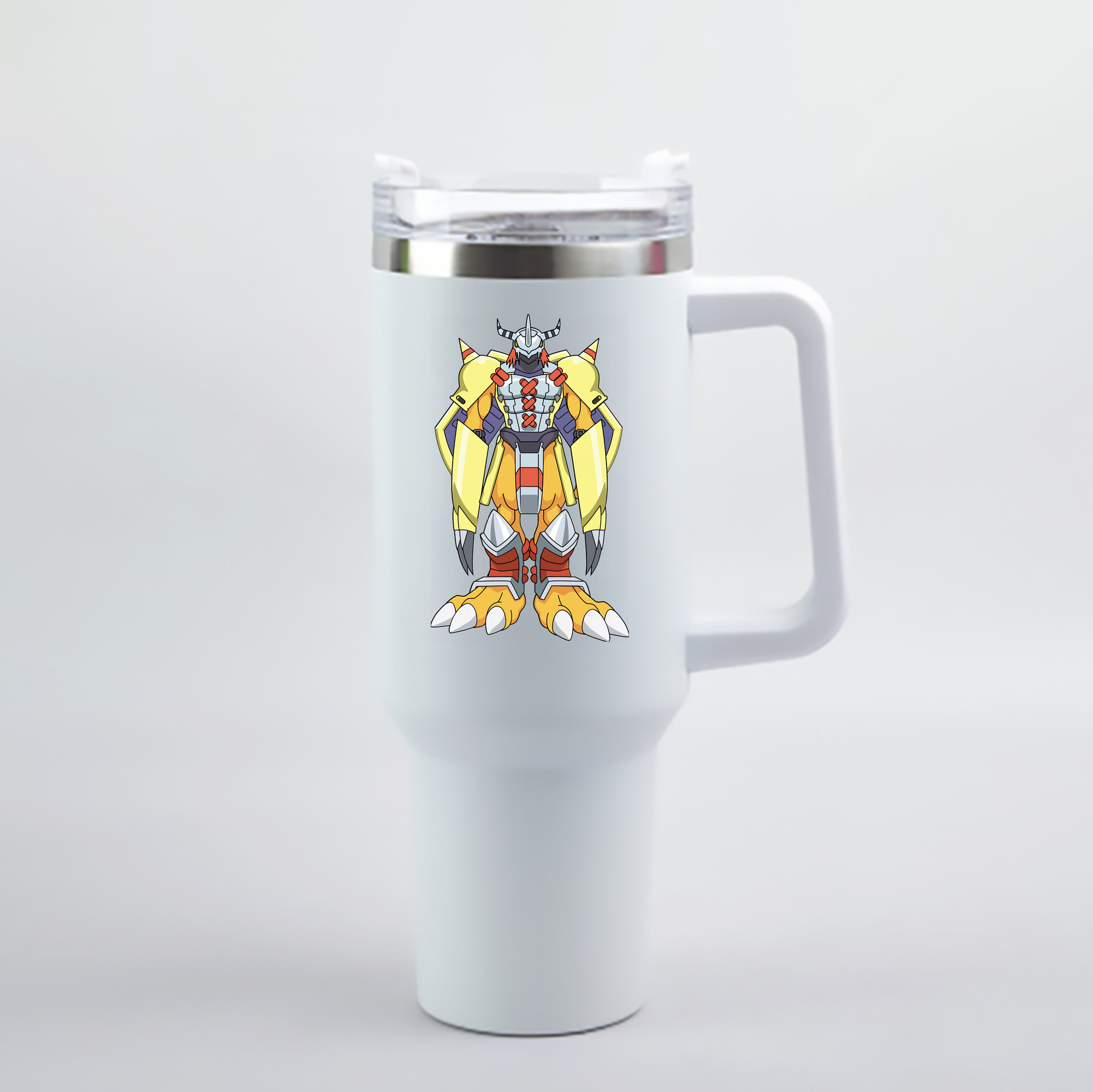 （画像用） Digimon デジタルモンスター/デジモン 1200mL車用タンブラー - クリスタルステッカー（プラスチックストロー付き）