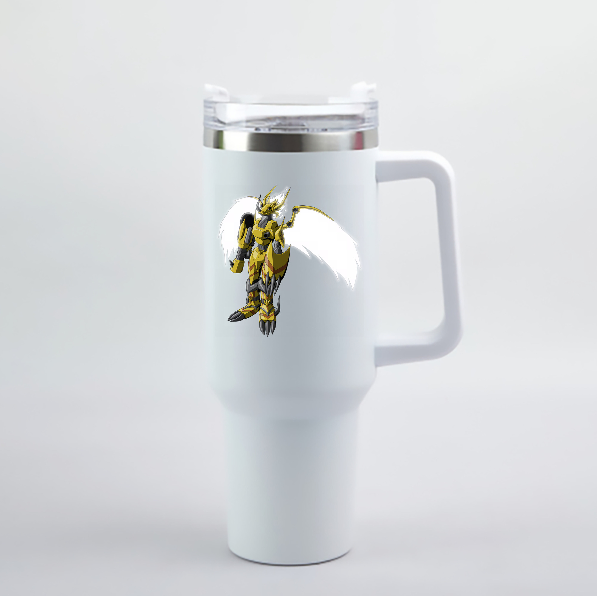 （画像用） Digimon デジタルモンスター/デジモン 1200mL車用タンブラー - クリスタルステッカー（プラスチックストロー付き）
