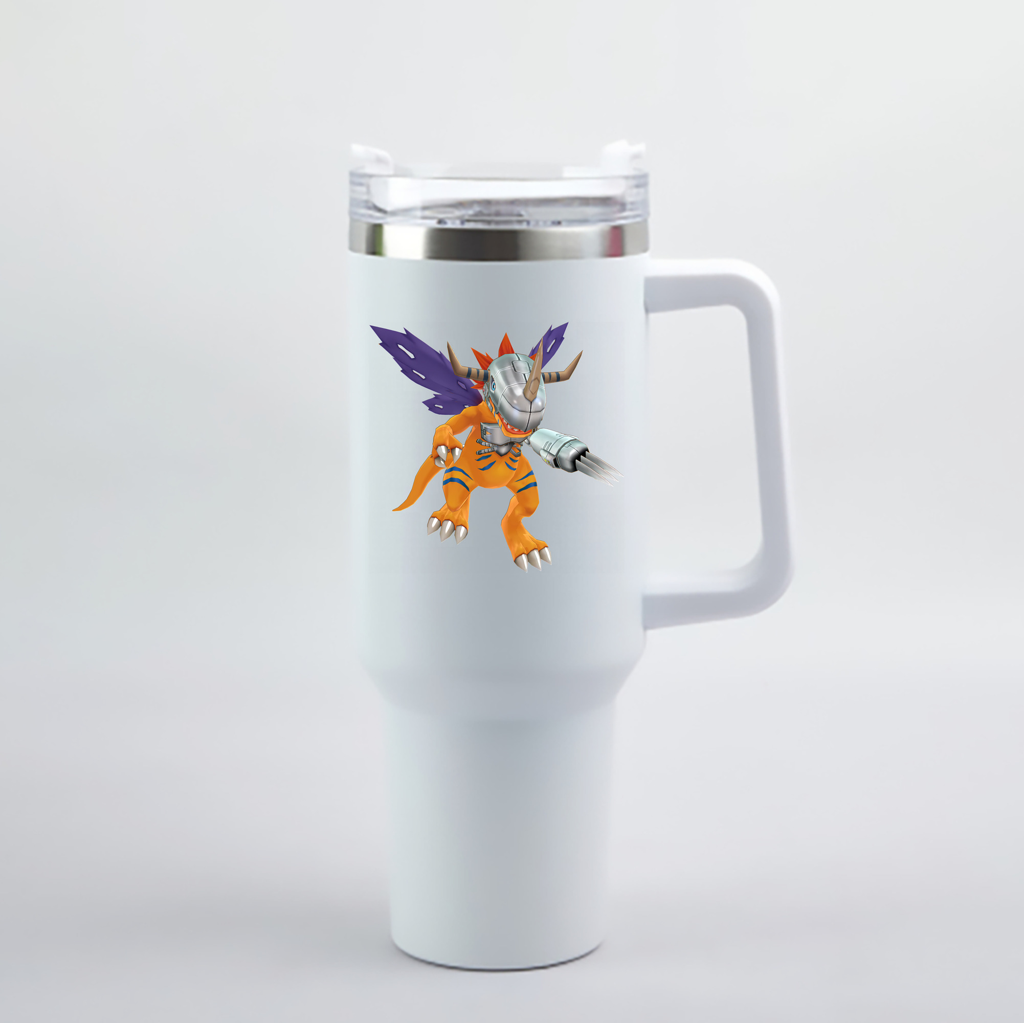 （画像用） Digimon デジタルモンスター/デジモン 1200mL車用タンブラー - クリスタルステッカー（プラスチックストロー付き）