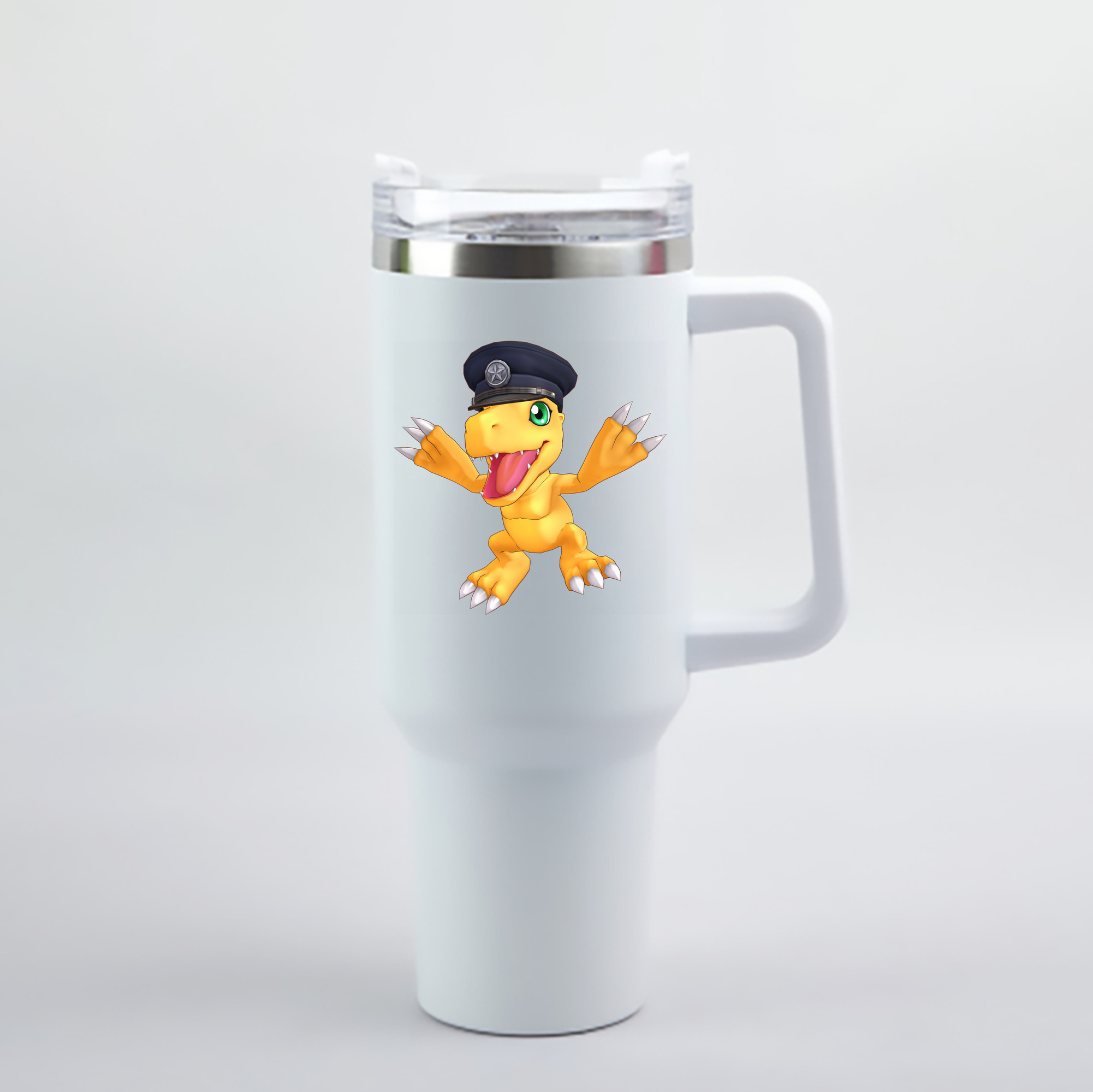 （画像用） Digimon デジタルモンスター/デジモン 1200mL車用タンブラー - クリスタルステッカー（プラスチックストロー付き）