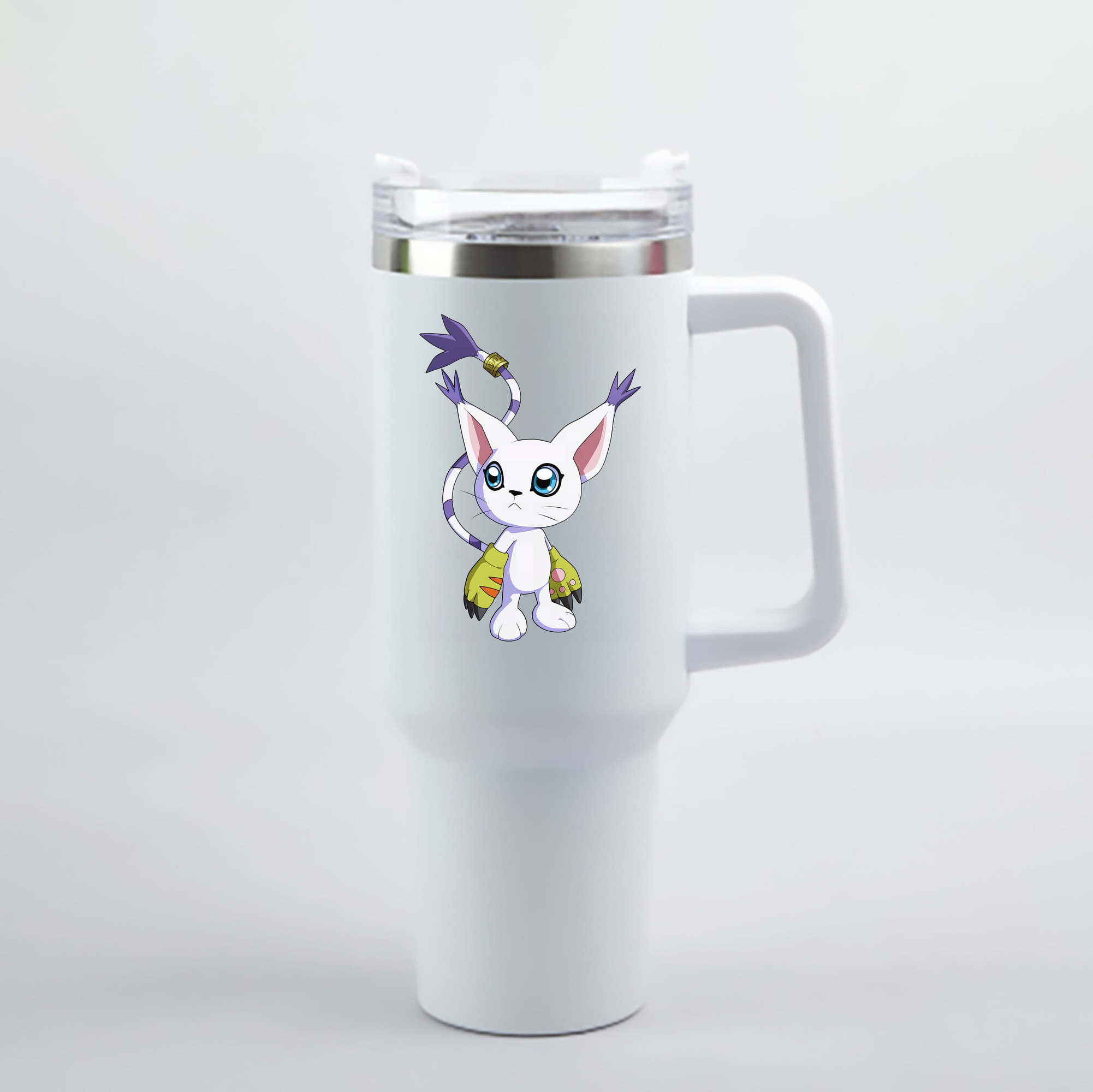（画像用） Digimon デジタルモンスター/デジモン 1200mL車用タンブラー - クリスタルステッカー（プラスチックストロー付き）