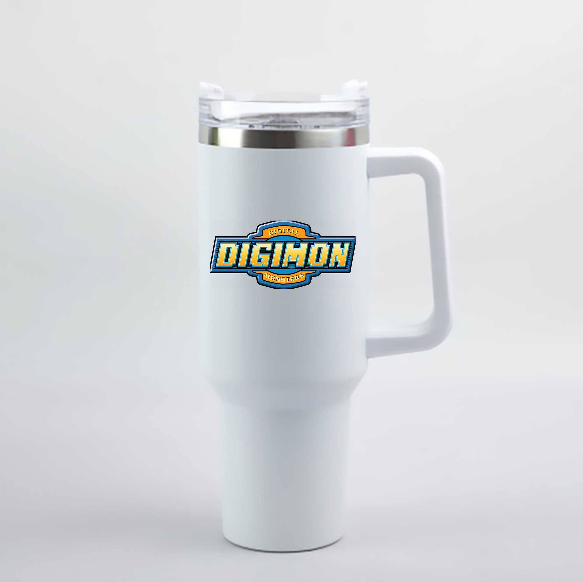 （画像用） Digimon デジタルモンスター/デジモン 1200mL車用タンブラー - クリスタルステッカー（プラスチックストロー付き）
