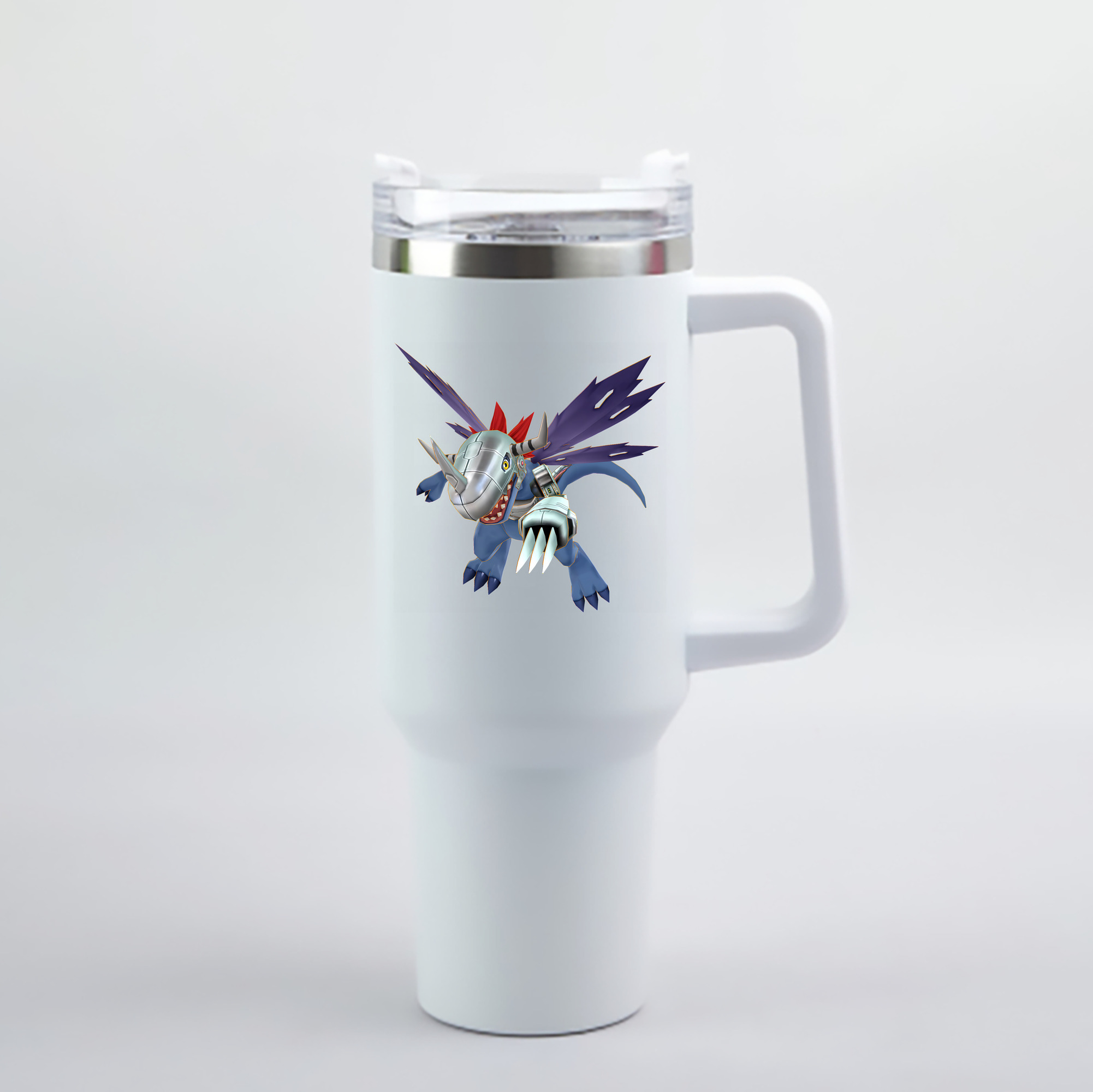 （画像用） Digimon デジタルモンスター/デジモン 1200mL車用タンブラー - クリスタルステッカー（プラスチックストロー付き）