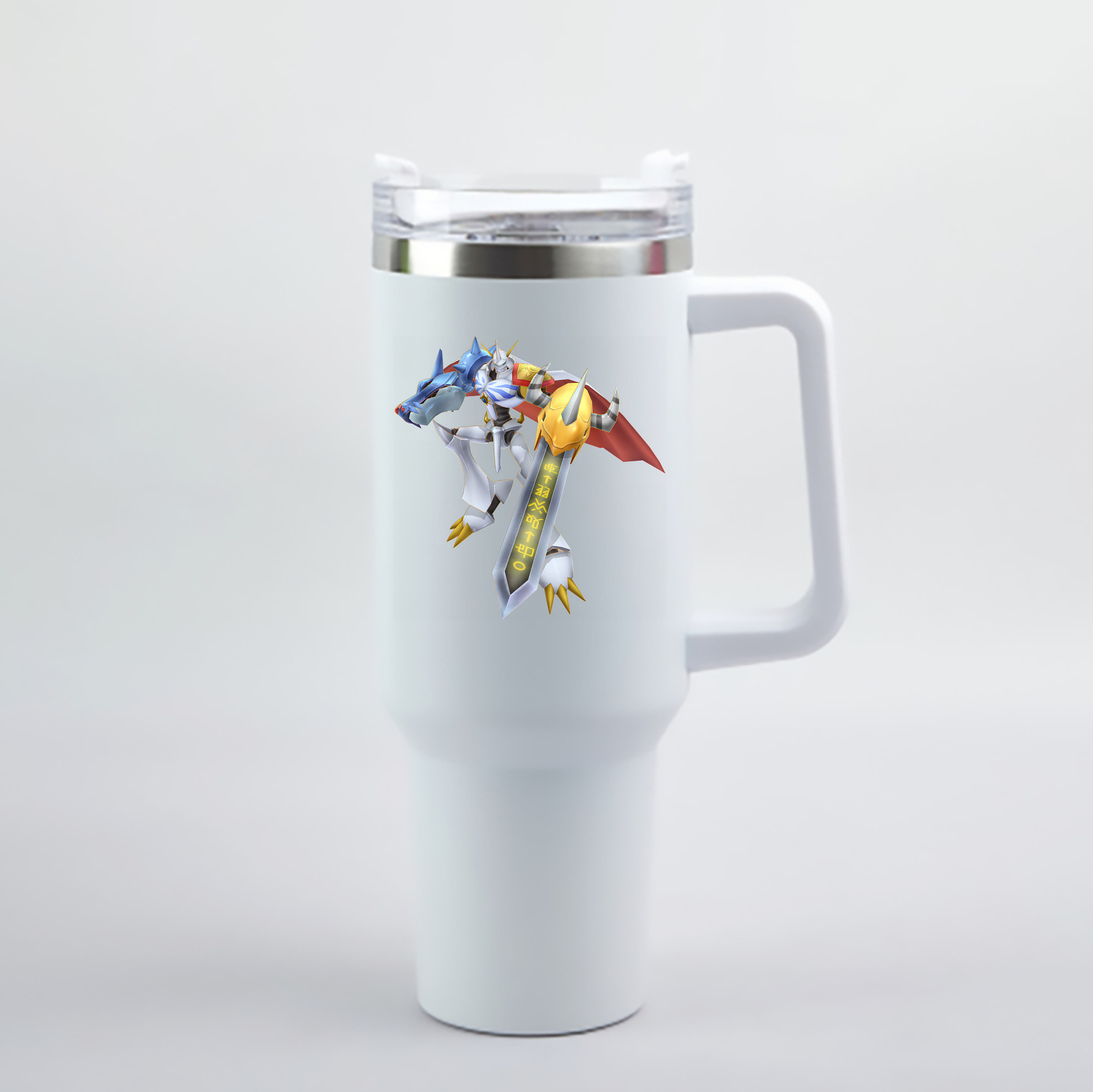 （画像用） Digimon デジタルモンスター/デジモン 1200mL車用タンブラー - クリスタルステッカー（プラスチックストロー付き）