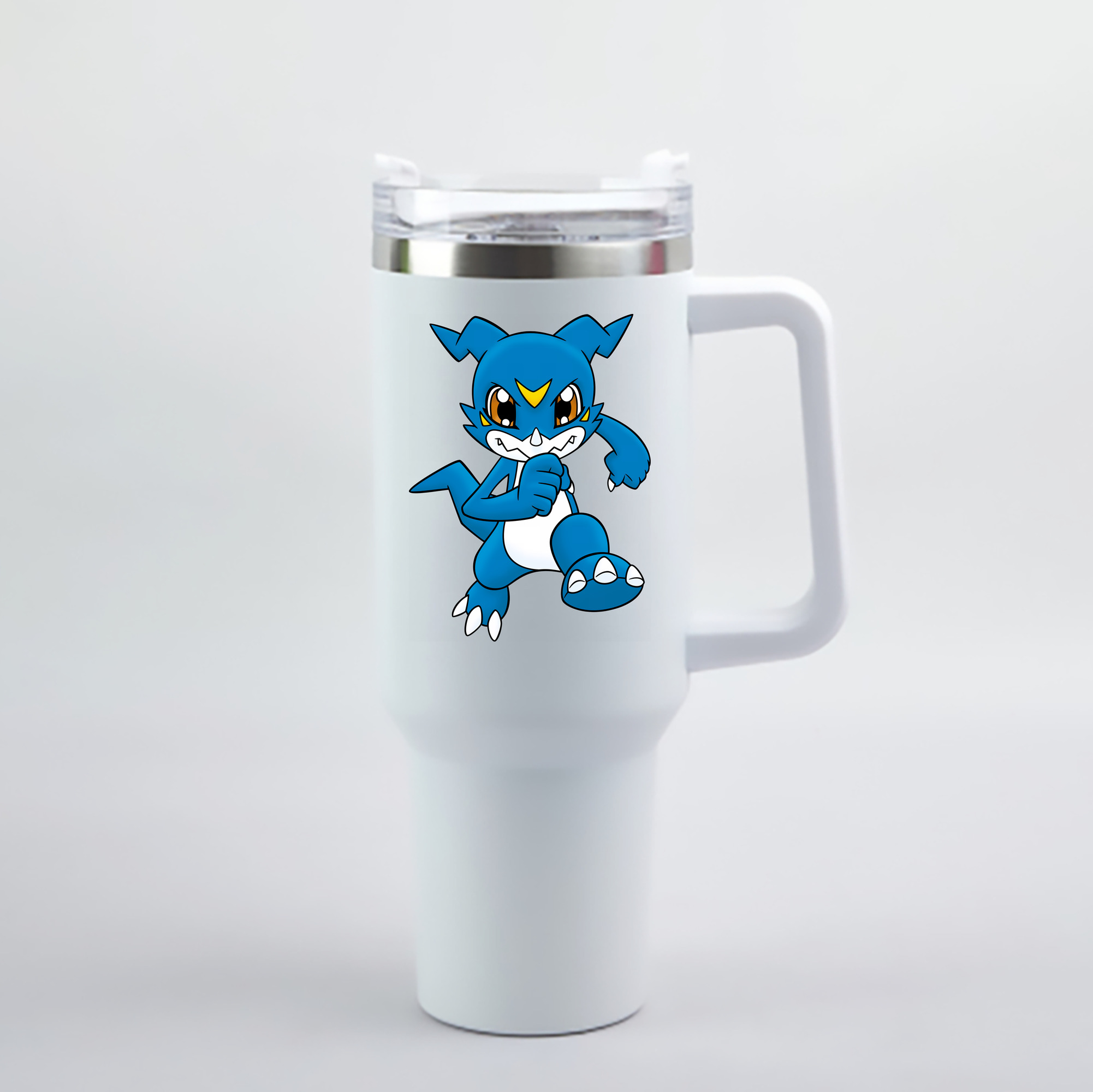 （画像用） Digimon デジタルモンスター/デジモン 1200mL車用タンブラー - クリスタルステッカー（プラスチックストロー付き）