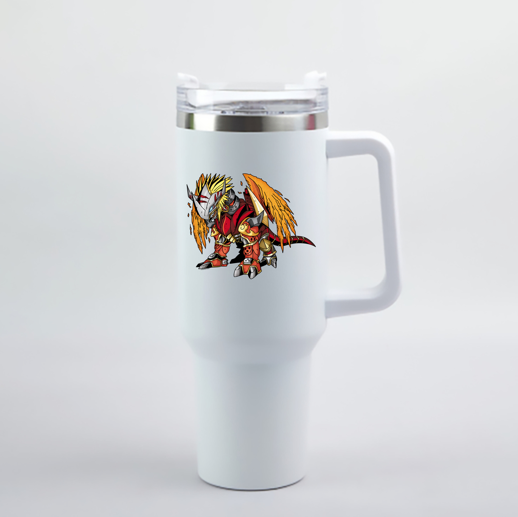 （画像用） Digimon デジタルモンスター/デジモン 1200mL車用タンブラー - クリスタルステッカー（プラスチックストロー付き）