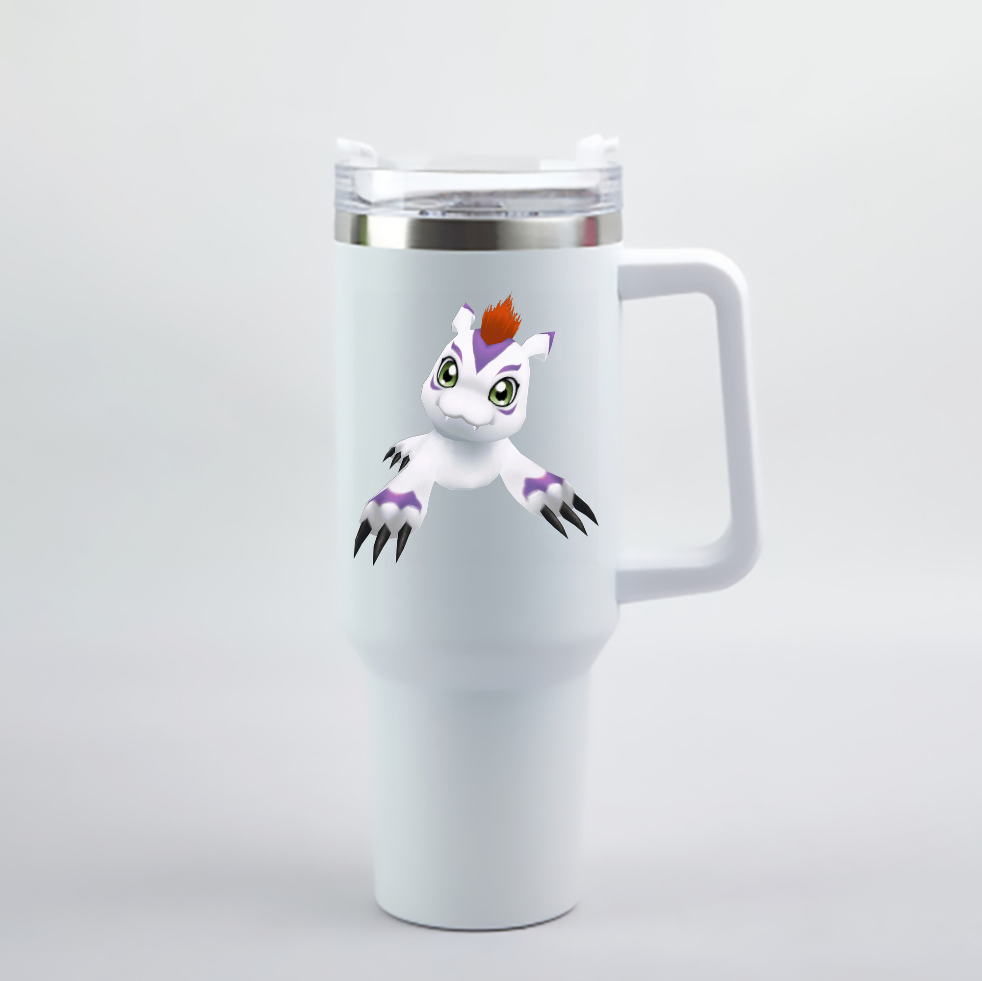 （画像用） Digimon デジタルモンスター/デジモン 1200mL車用タンブラー - クリスタルステッカー（プラスチックストロー付き）