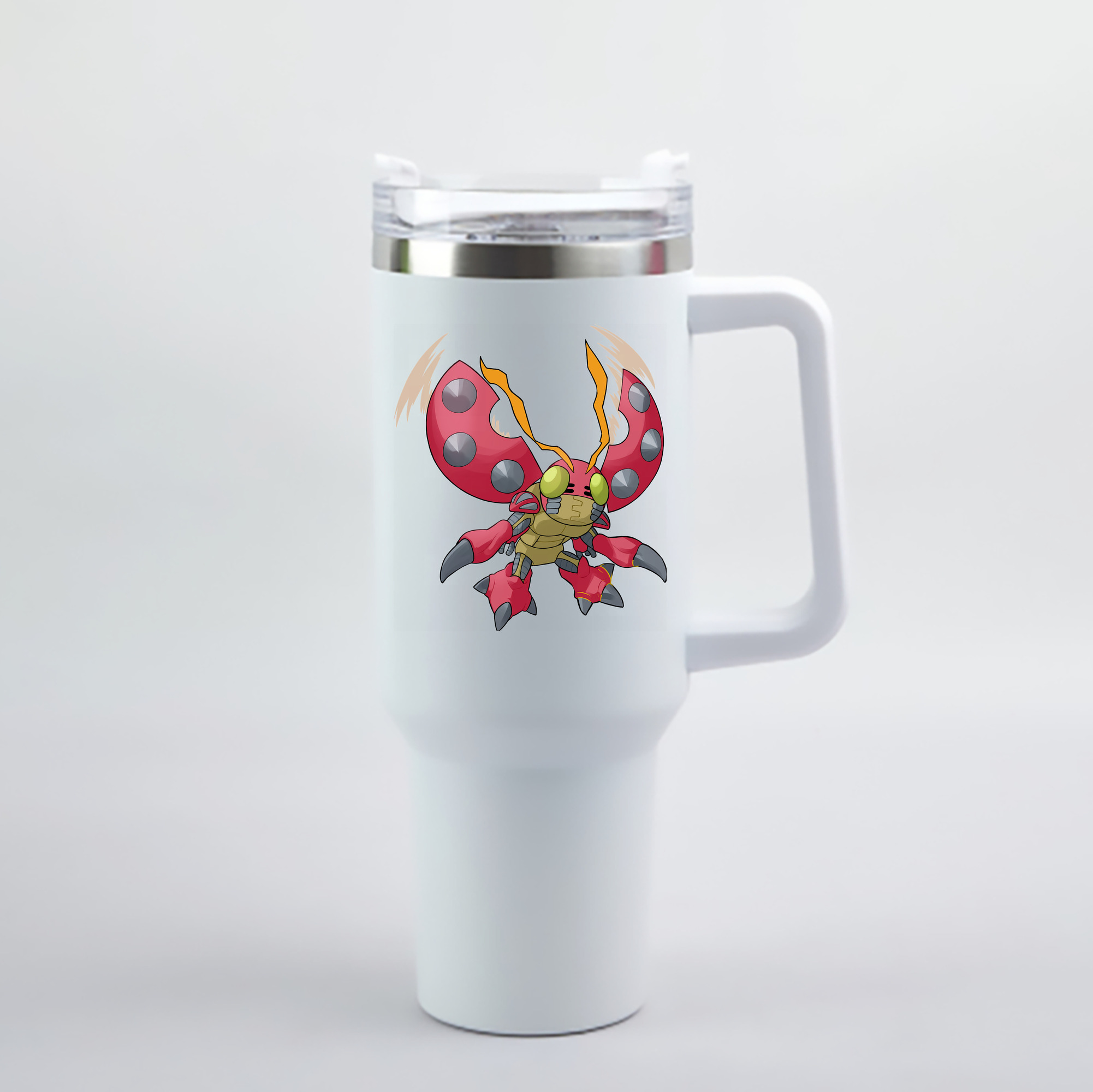 （画像用） Digimon デジタルモンスター/デジモン 1200mL車用タンブラー - クリスタルステッカー（プラスチックストロー付き）