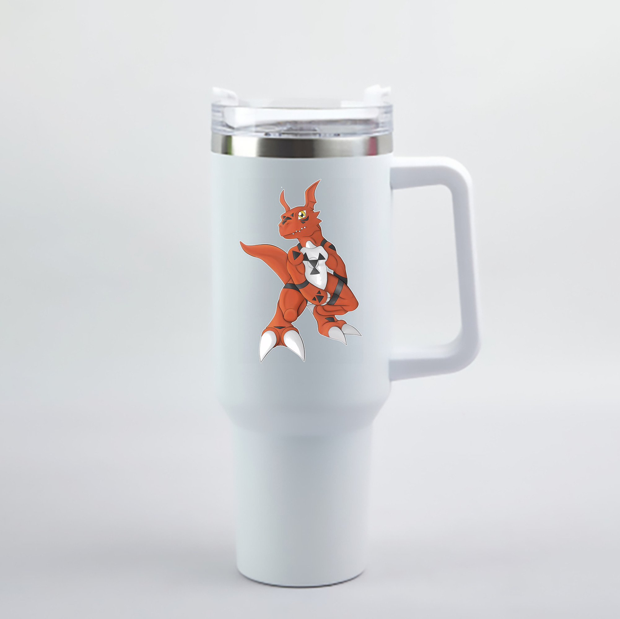 （画像用） Digimon デジタルモンスター/デジモン 1200mL車用タンブラー - クリスタルステッカー（プラスチックストロー付き）
