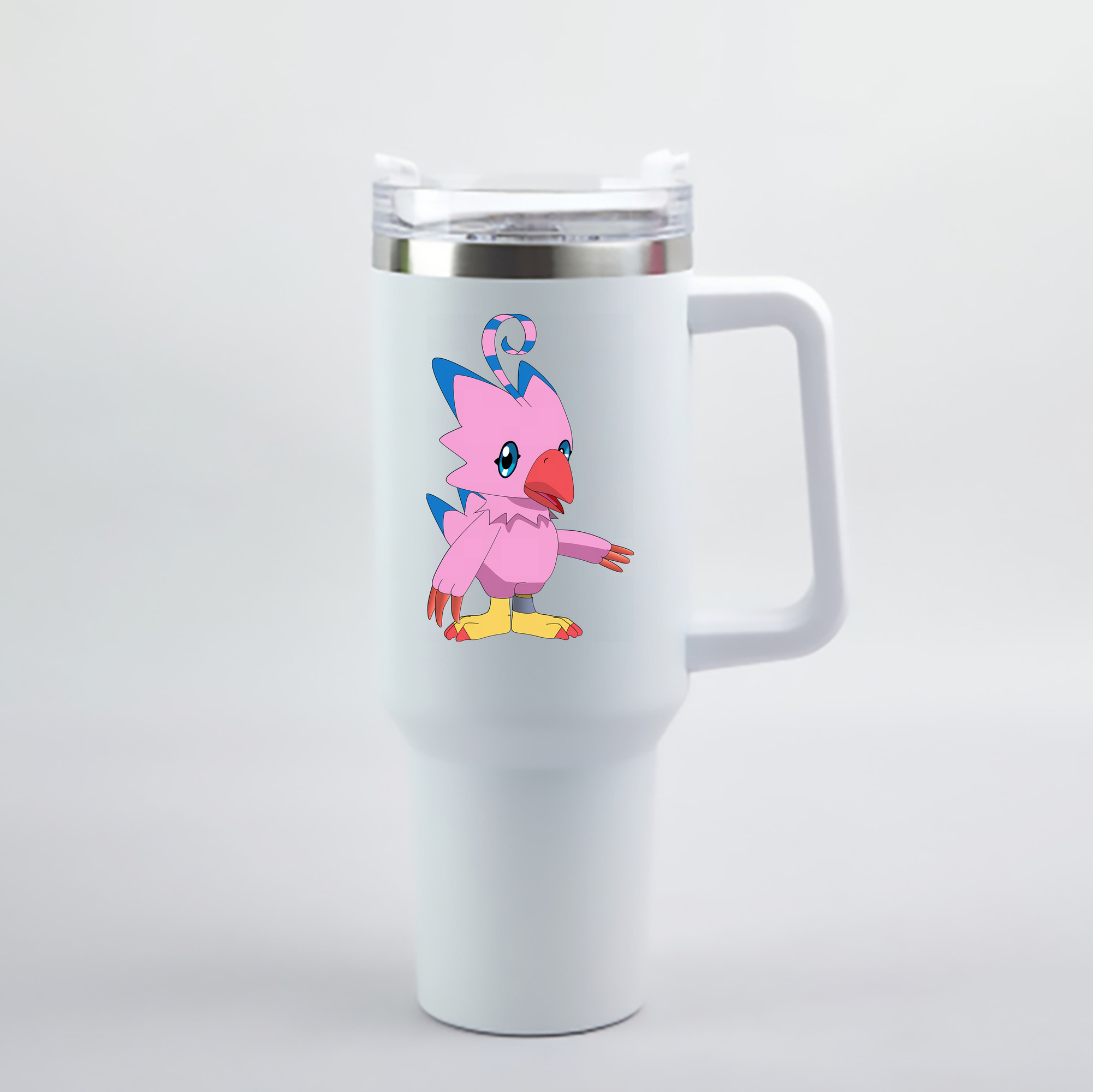 （画像用） Digimon デジタルモンスター/デジモン 1200mL車用タンブラー - クリスタルステッカー（プラスチックストロー付き）