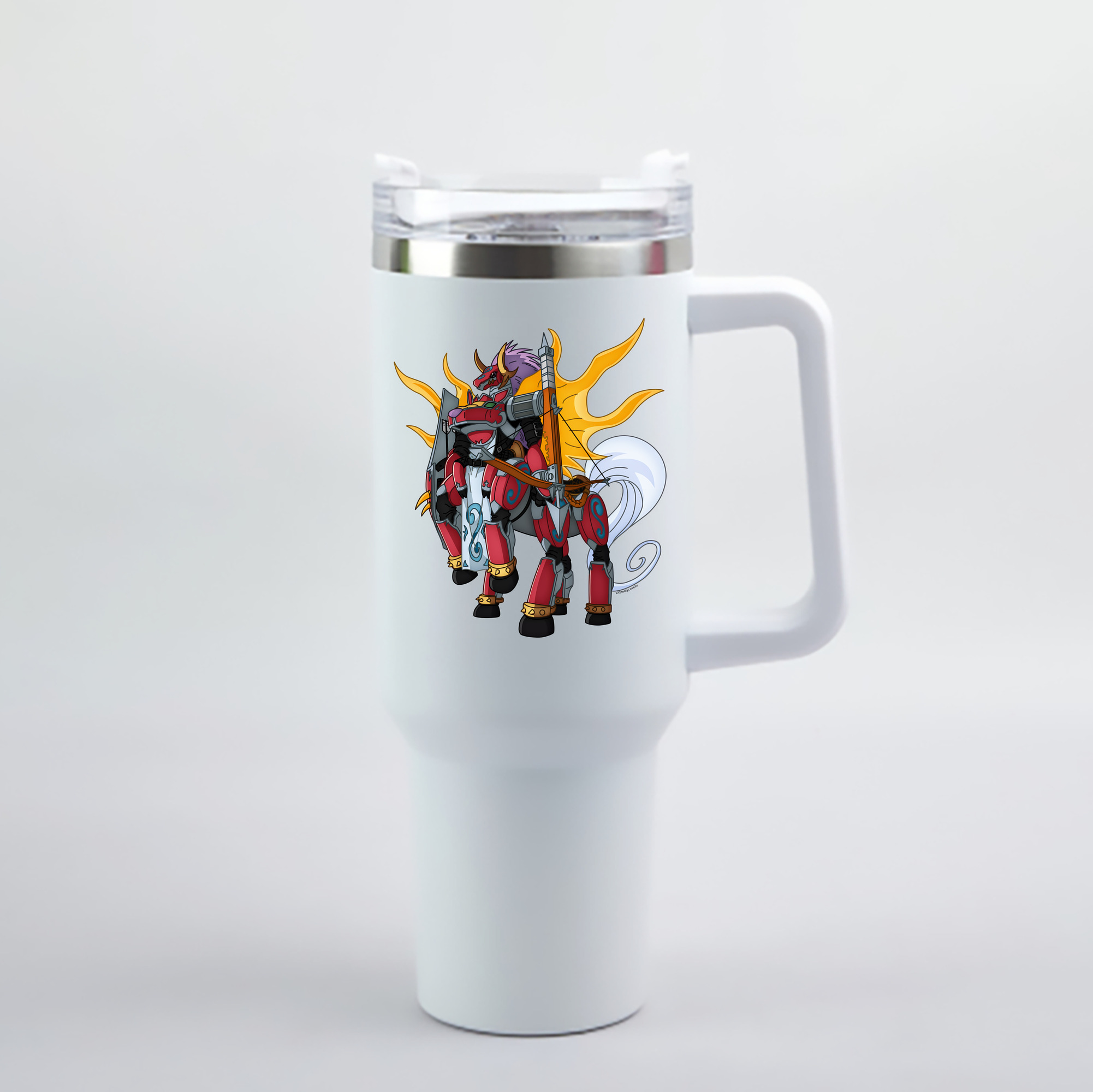 （画像用） Digimon デジタルモンスター/デジモン 1200mL車用タンブラー - クリスタルステッカー（プラスチックストロー付き）