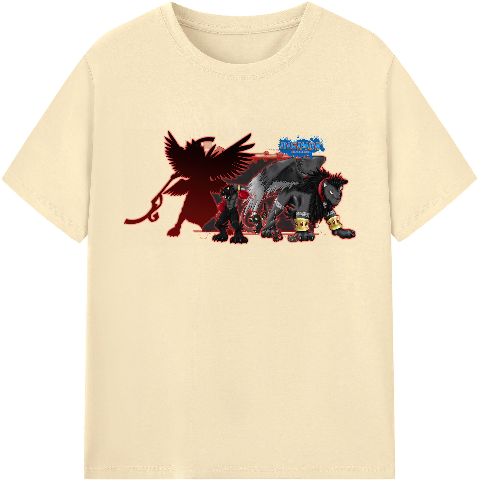 （画像用） Digimon デジタルモンスター/デジモン 綿100％半袖Tシャツ（フロントプリント）