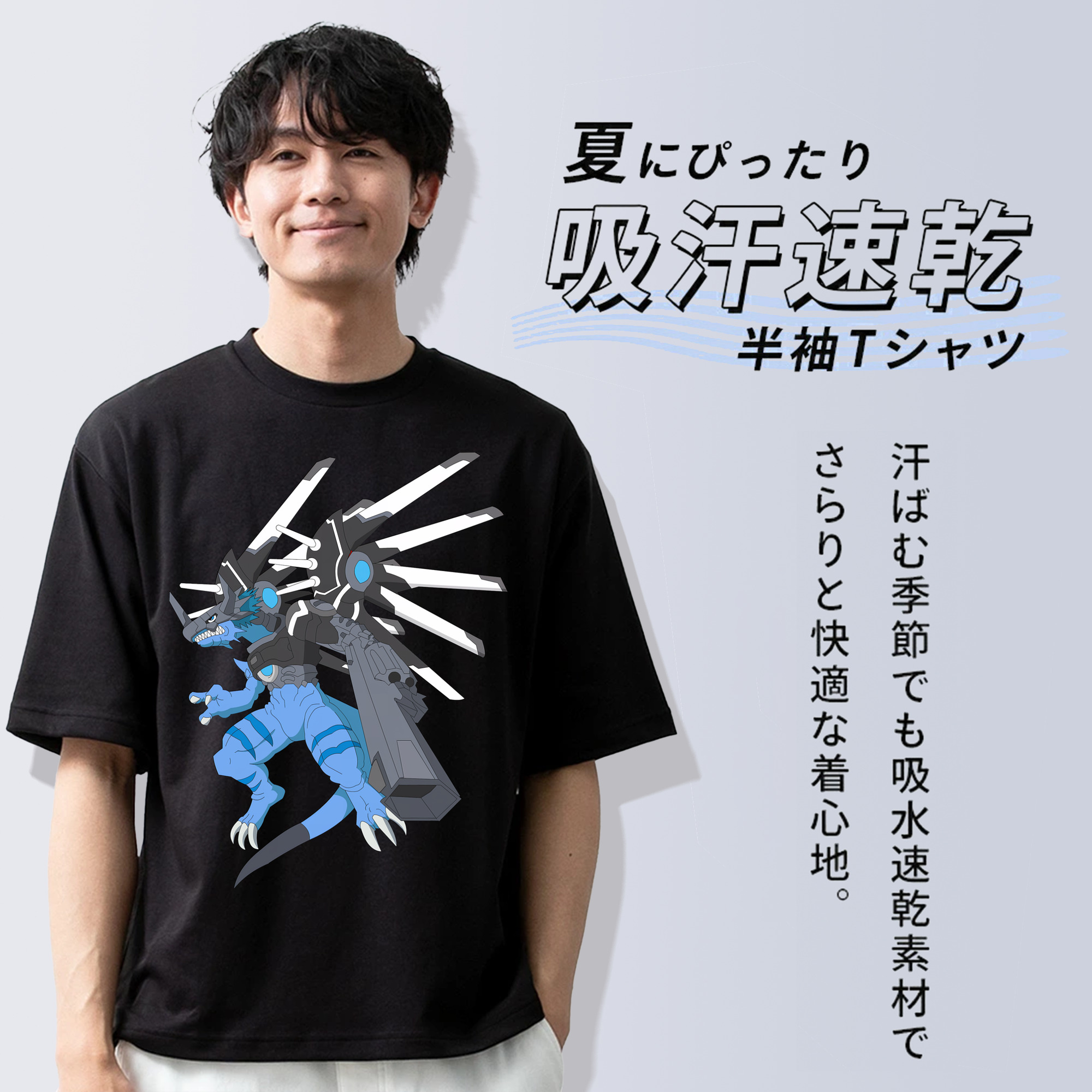 Digimon デジタルモンスター/デジモン 綿100％半袖Tシャツ（フロントプリント）