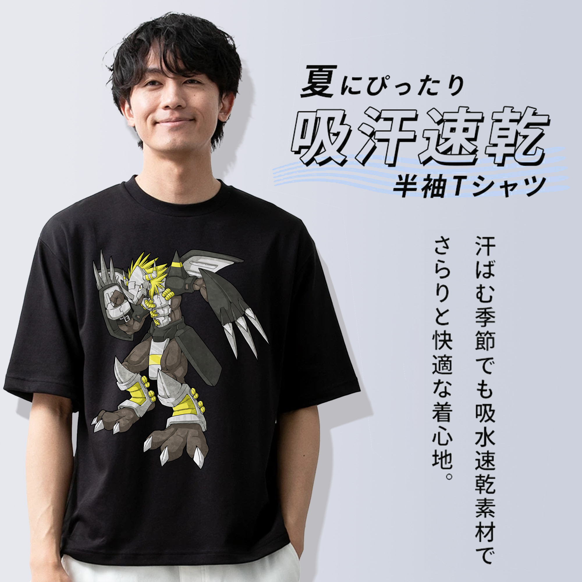 Digimon デジタルモンスター/デジモン 綿100％半袖Tシャツ（フロントプリント）