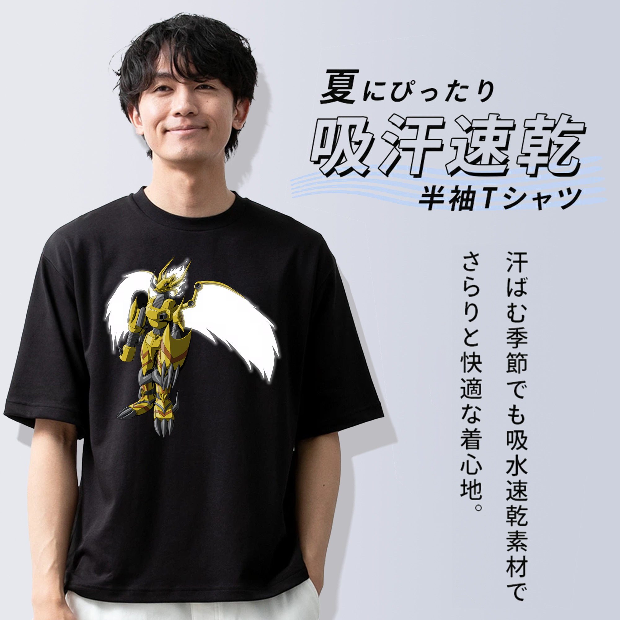Digimon デジタルモンスター/デジモン 綿100％半袖Tシャツ（フロントプリント）