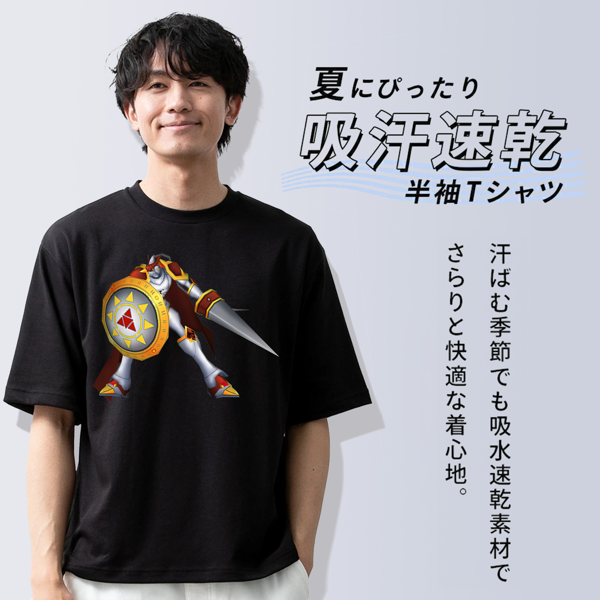 Digimon デジタルモンスター/デジモン 綿100％半袖Tシャツ（フロントプリント）