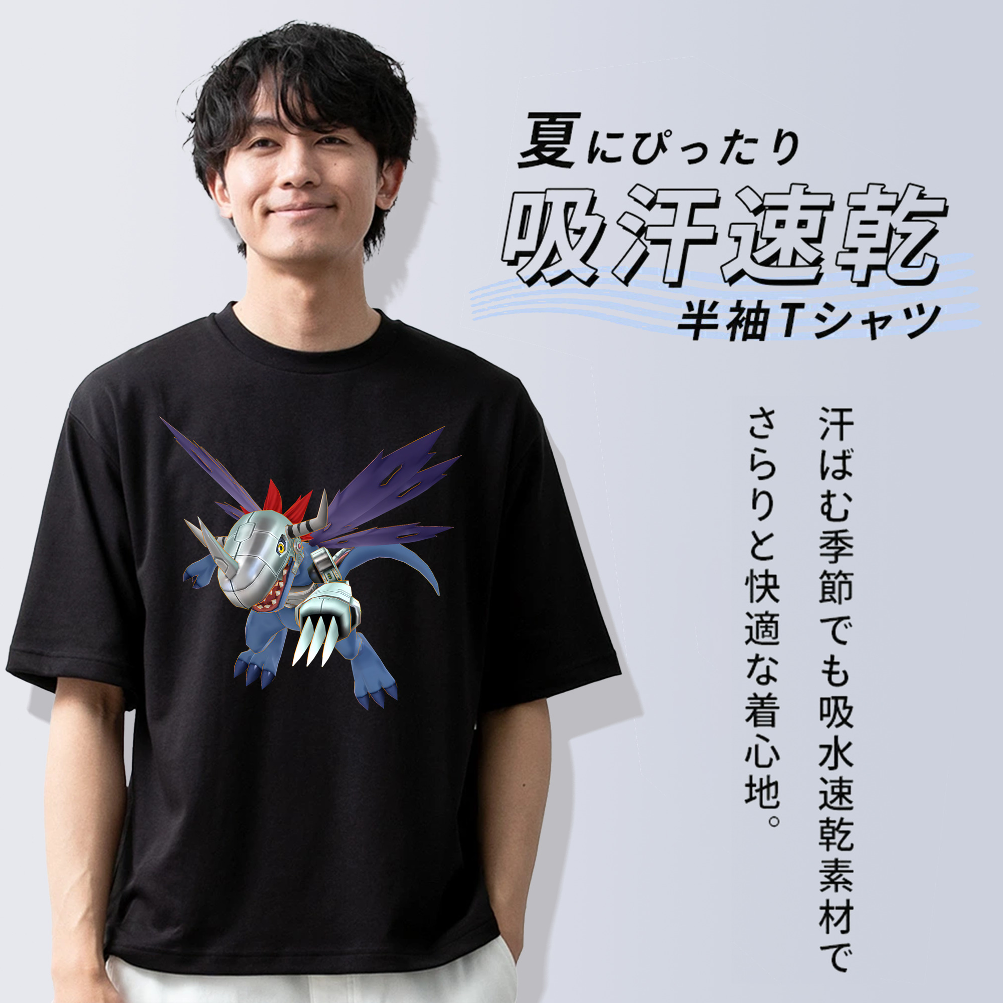 Digimon デジタルモンスター/デジモン 綿100％半袖Tシャツ（フロントプリント）