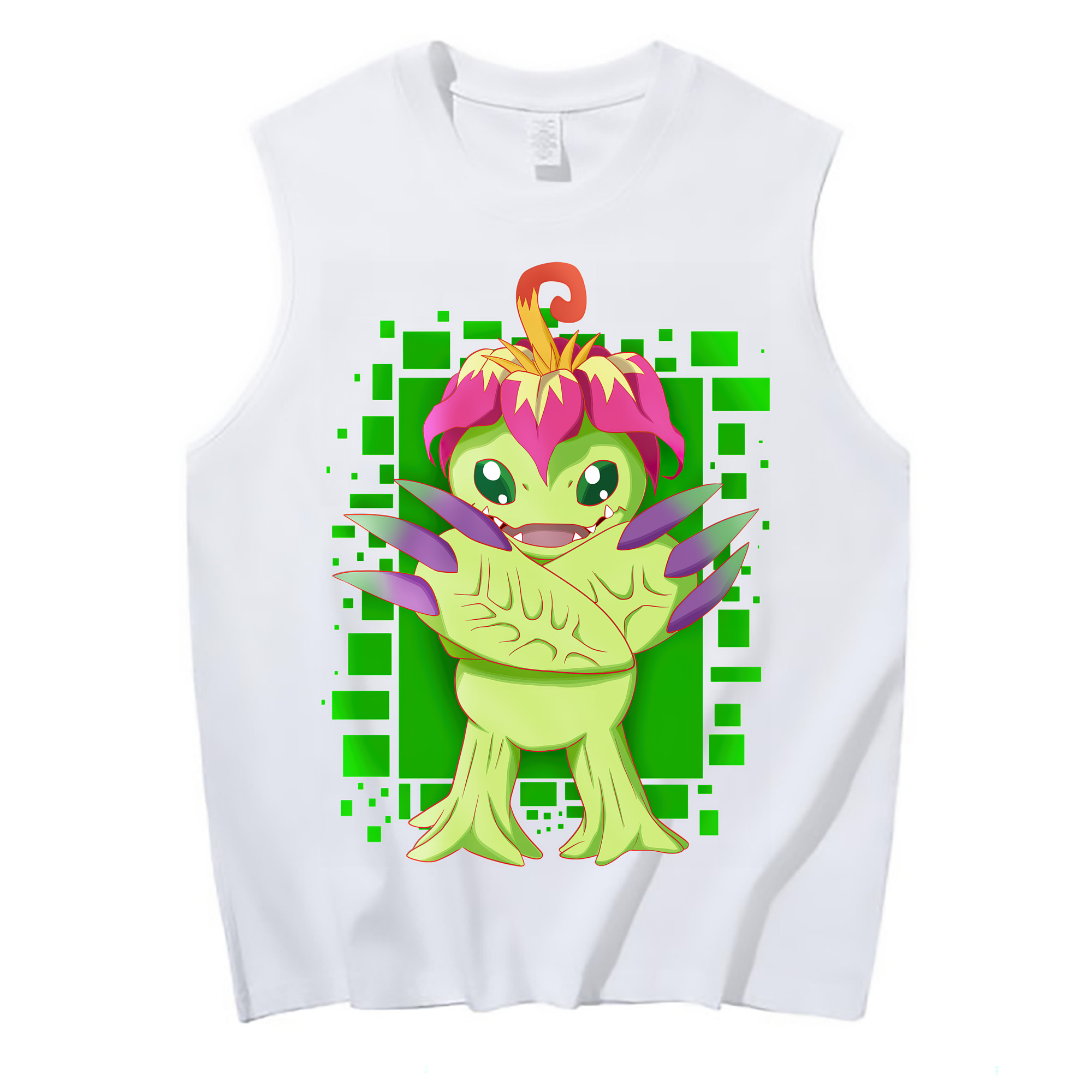 （画像用） Digimon デジタルモンスター/デジモン コットン100％タンクトップ（フロントプリント）