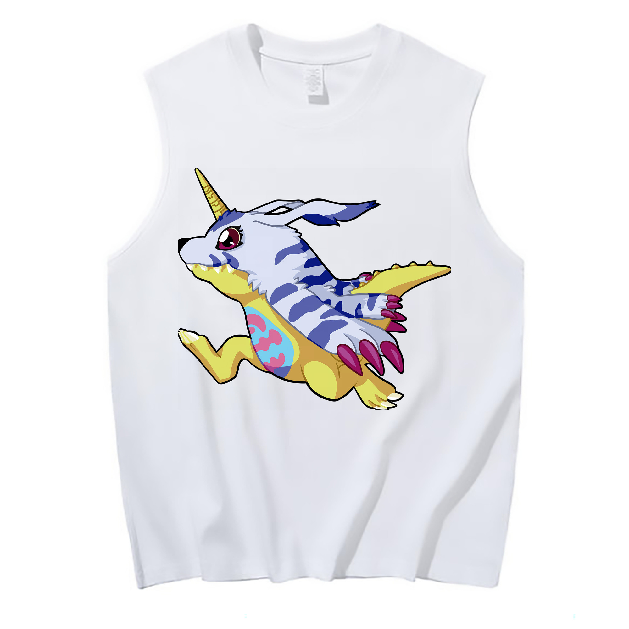 （画像用） Digimon デジタルモンスター/デジモン コットン100％タンクトップ（フロントプリント）