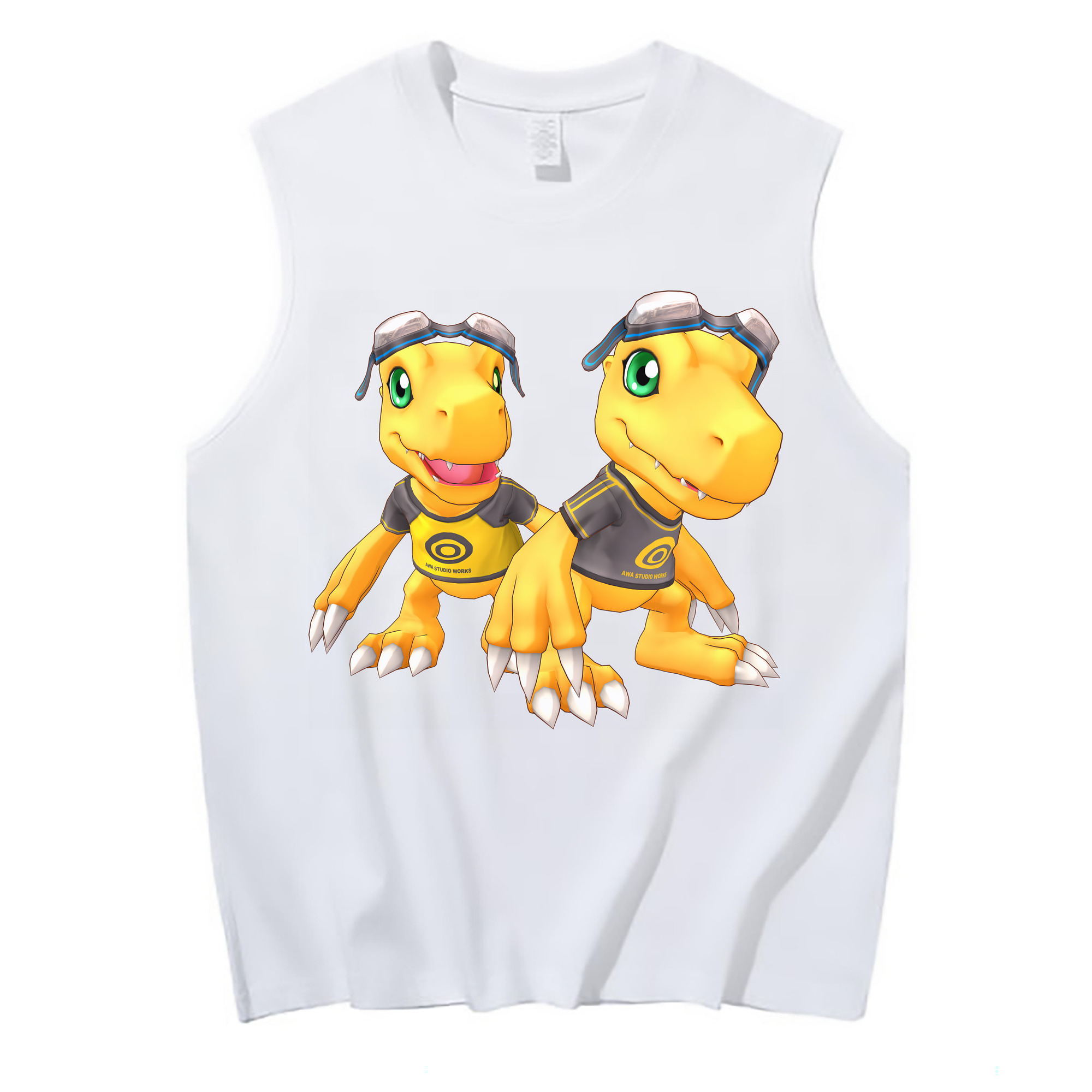 （画像用） Digimon デジタルモンスター/デジモン コットン100％タンクトップ（フロントプリント）