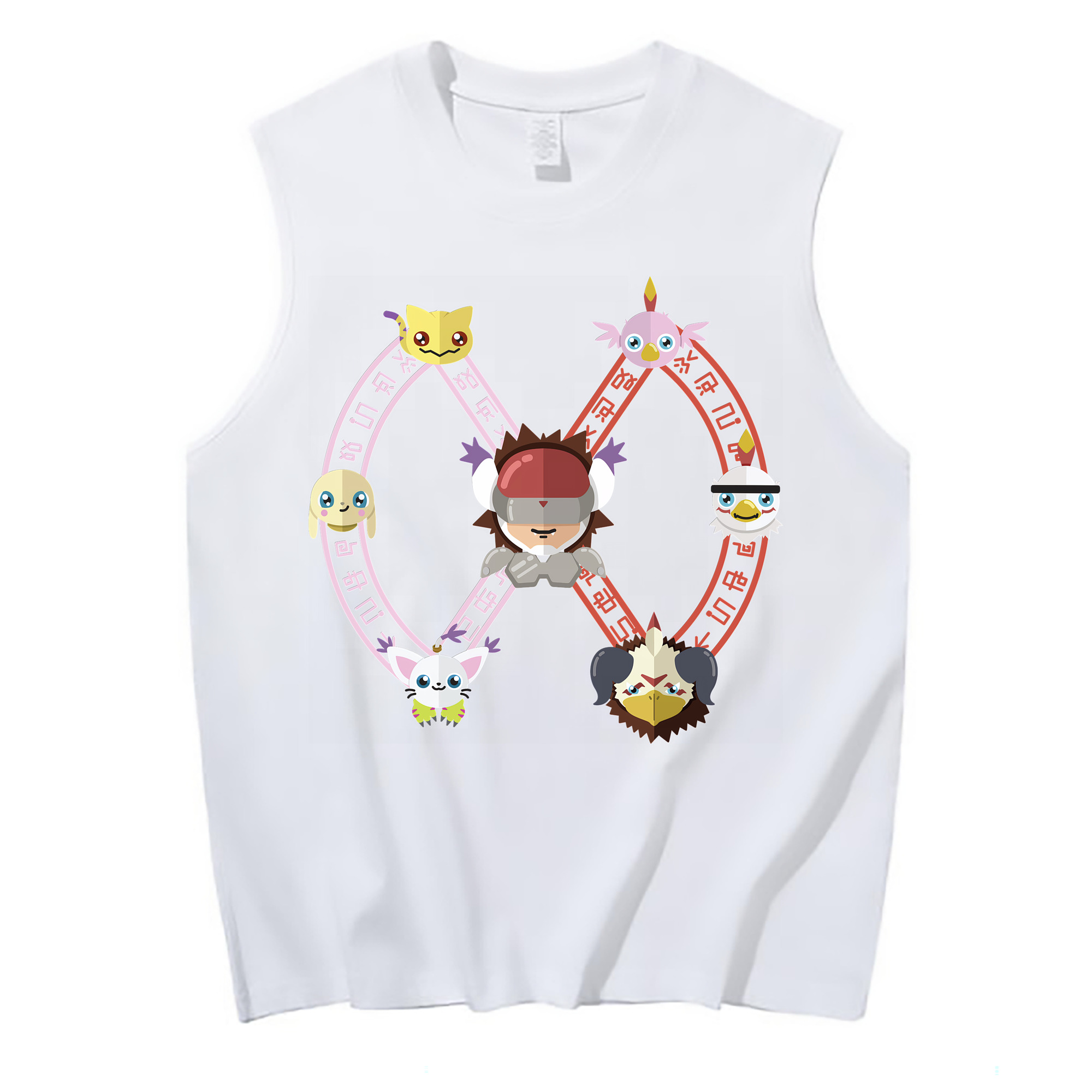 （画像用） Digimon デジタルモンスター/デジモン コットン100％タンクトップ（フロントプリント）