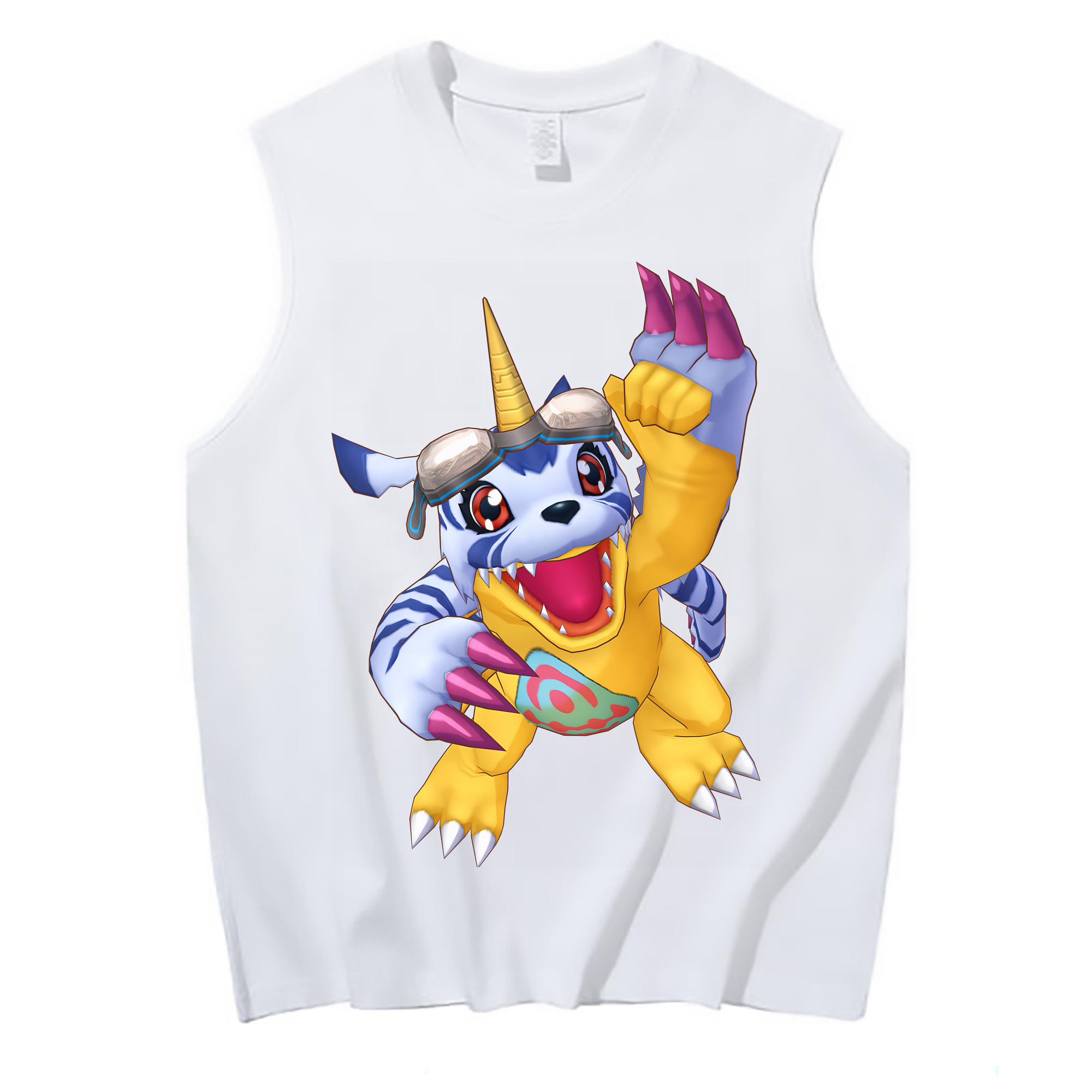 （画像用） Digimon デジタルモンスター/デジモン コットン100％タンクトップ（フロントプリント）