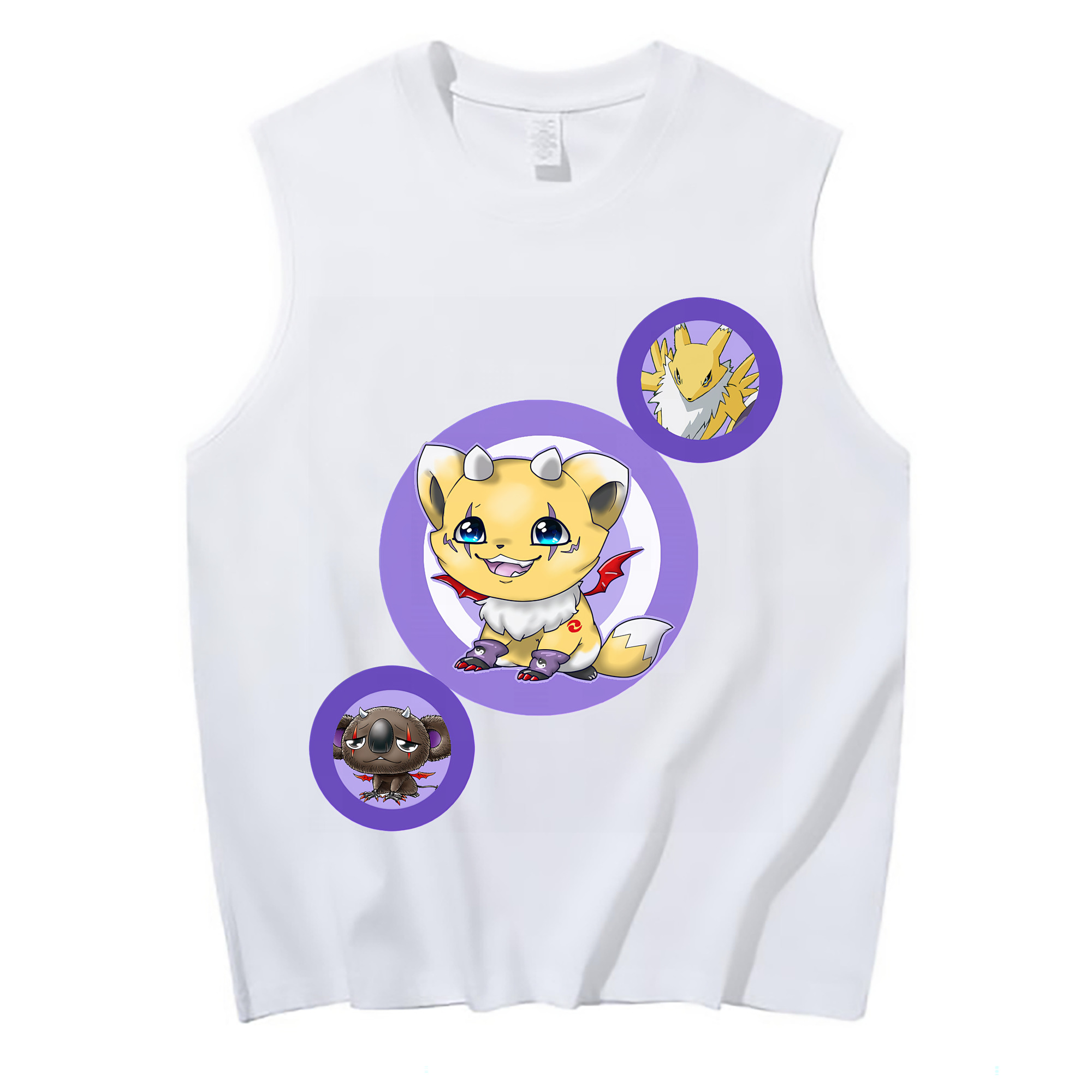 （画像用） Digimon デジタルモンスター/デジモン コットン100％タンクトップ（フロントプリント）