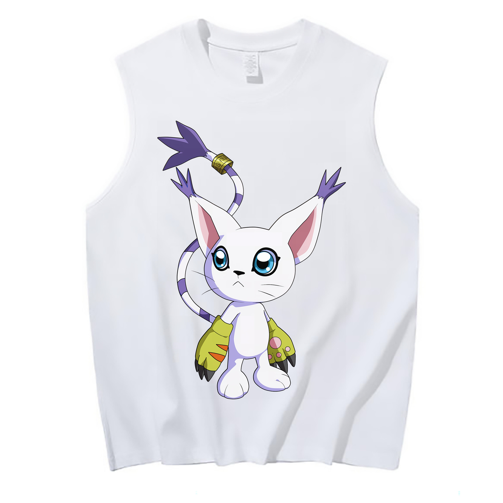 （画像用） Digimon デジタルモンスター/デジモン コットン100％タンクトップ（フロントプリント）