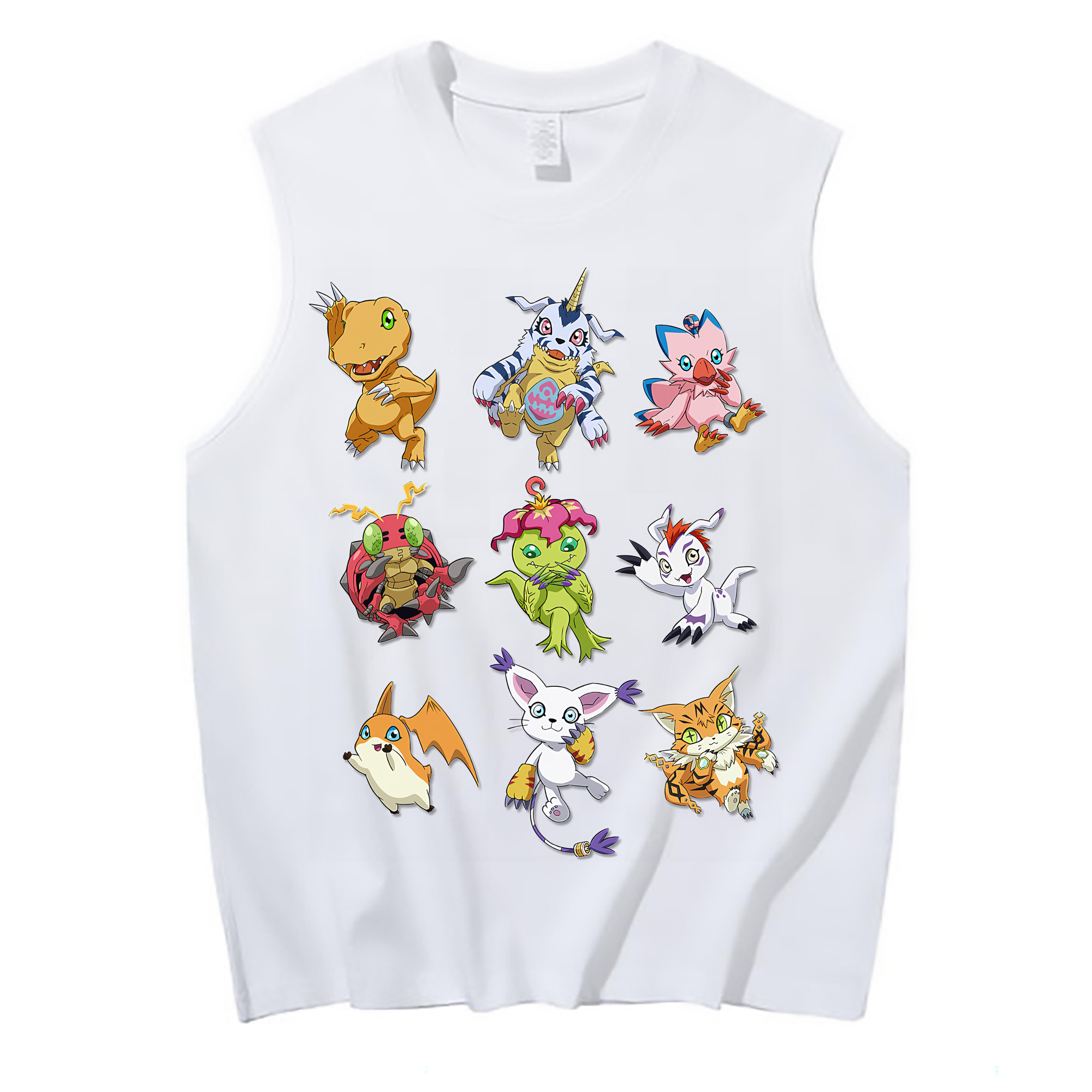 （画像用） Digimon デジタルモンスター/デジモン コットン100％タンクトップ（フロントプリント）
