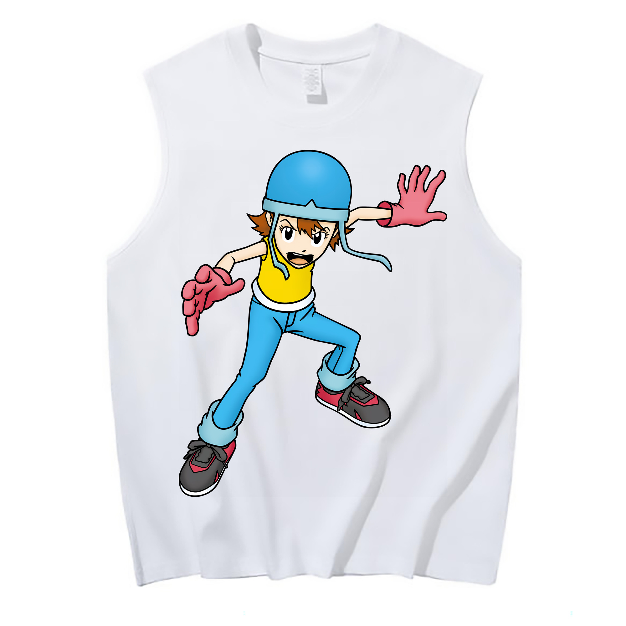 （画像用） Digimon デジタルモンスター/デジモン コットン100％タンクトップ（フロントプリント）