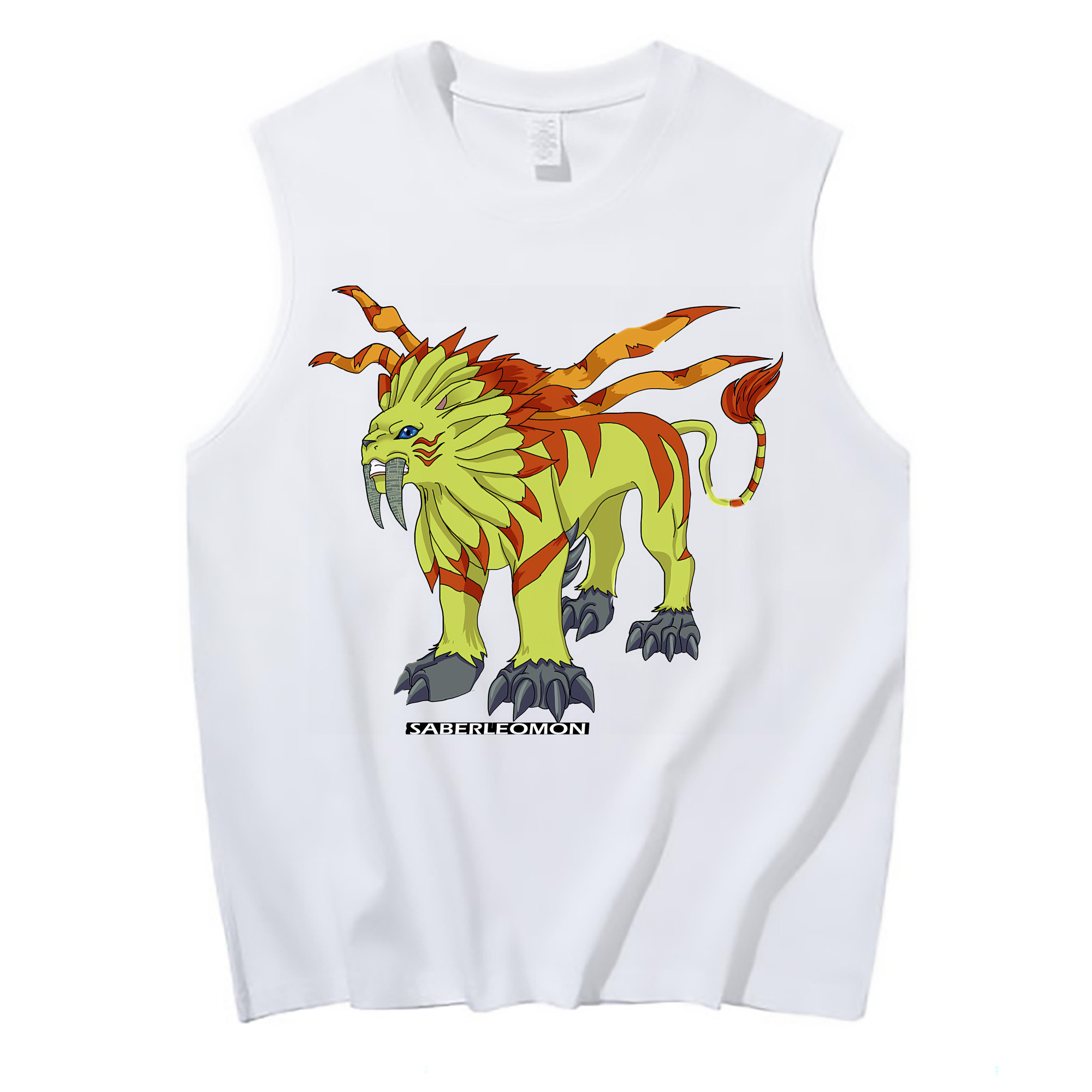 （画像用） Digimon デジタルモンスター/デジモン コットン100％タンクトップ（フロントプリント）