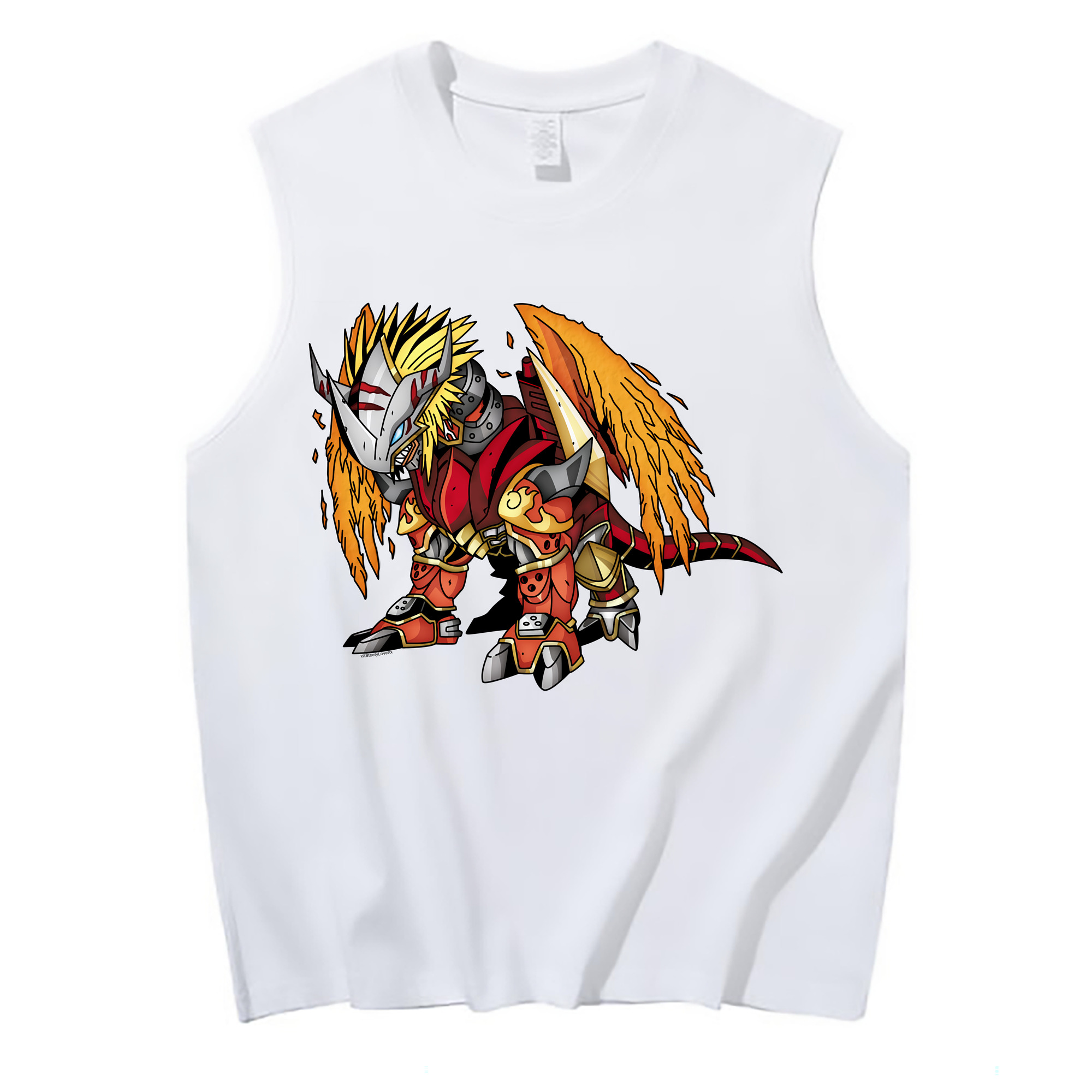 （画像用） Digimon デジタルモンスター/デジモン コットン100％タンクトップ（フロントプリント）