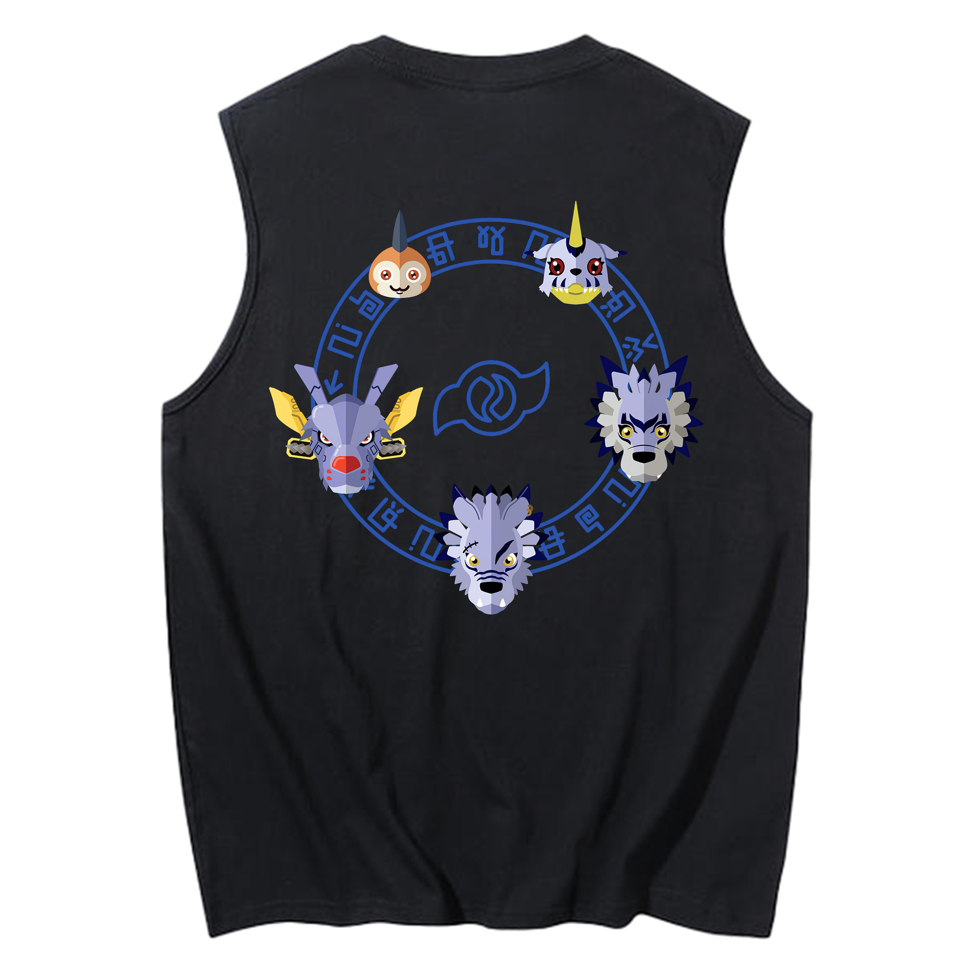 （画像用） Digimon デジタルモンスター/デジモン コットン100％タンクトップ（背面プリント）