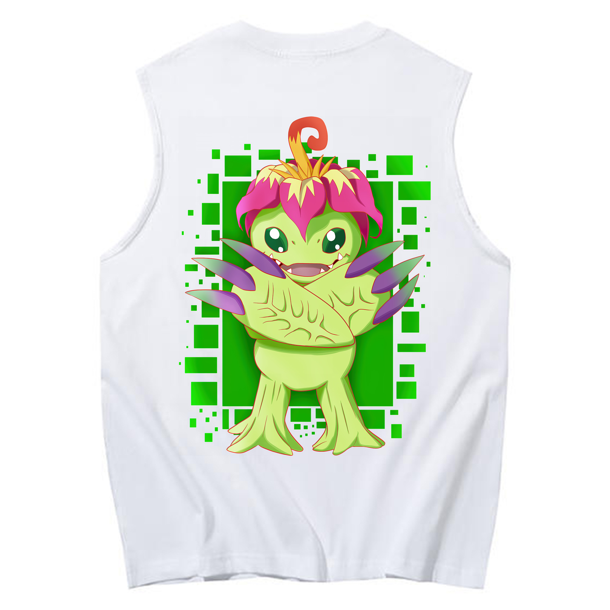 （画像用） Digimon デジタルモンスター/デジモン コットン100％タンクトップ（背面プリント）