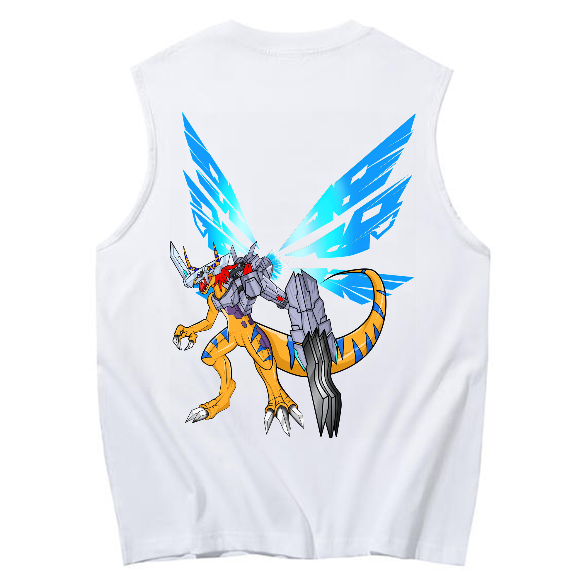 （画像用） Digimon デジタルモンスター/デジモン コットン100％タンクトップ（背面プリント）