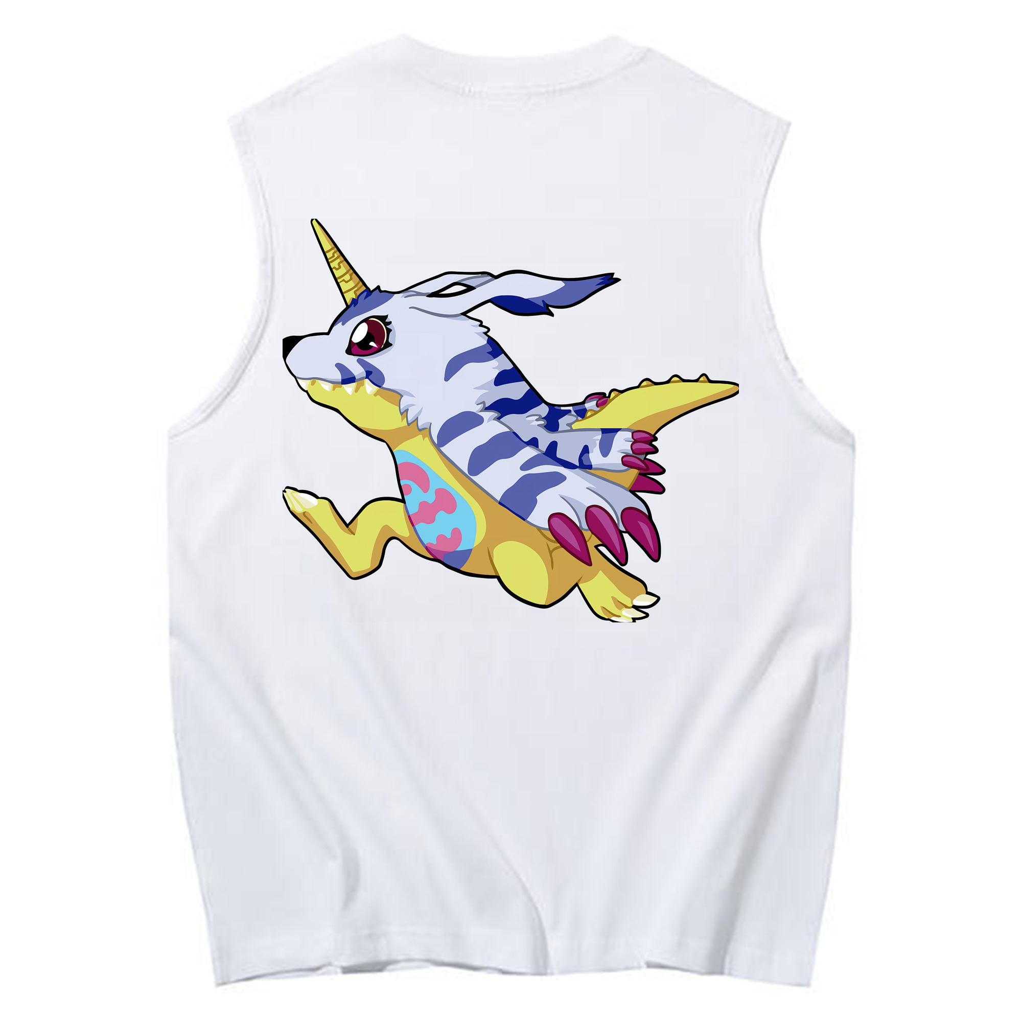 （画像用） Digimon デジタルモンスター/デジモン コットン100％タンクトップ（背面プリント）