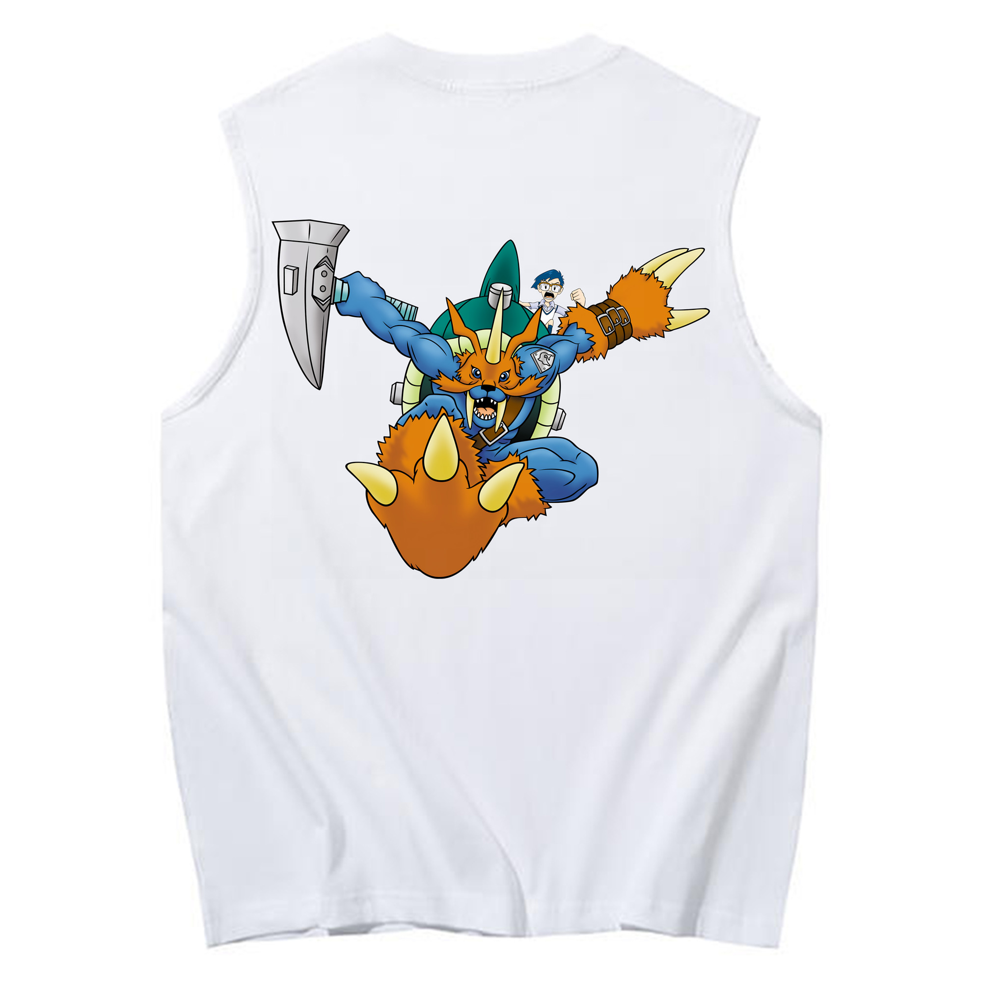 （画像用） Digimon デジタルモンスター/デジモン コットン100％タンクトップ（背面プリント）